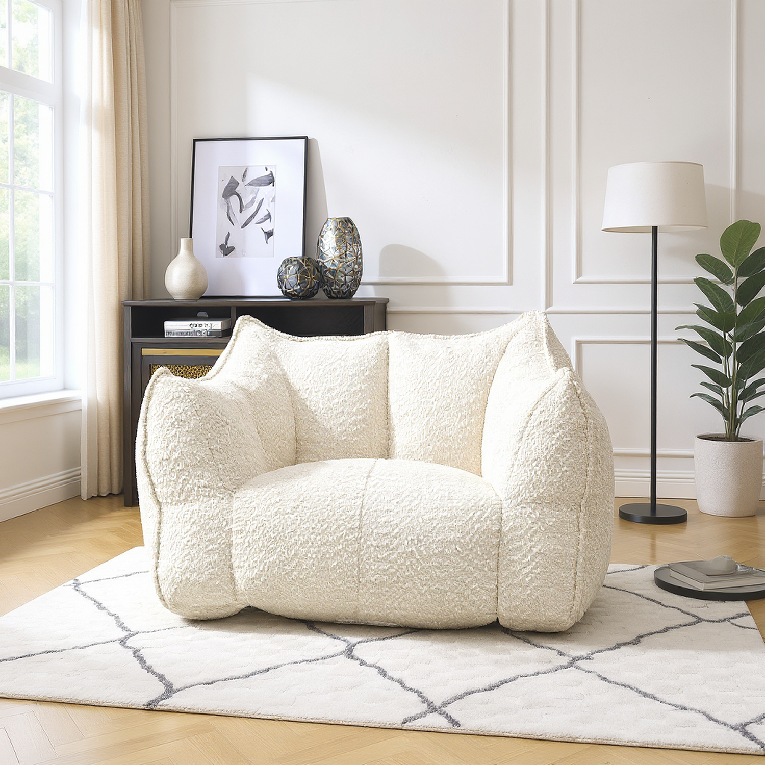 Tahoe Oversized Chenille Sofa Chair Bean Bag Chair