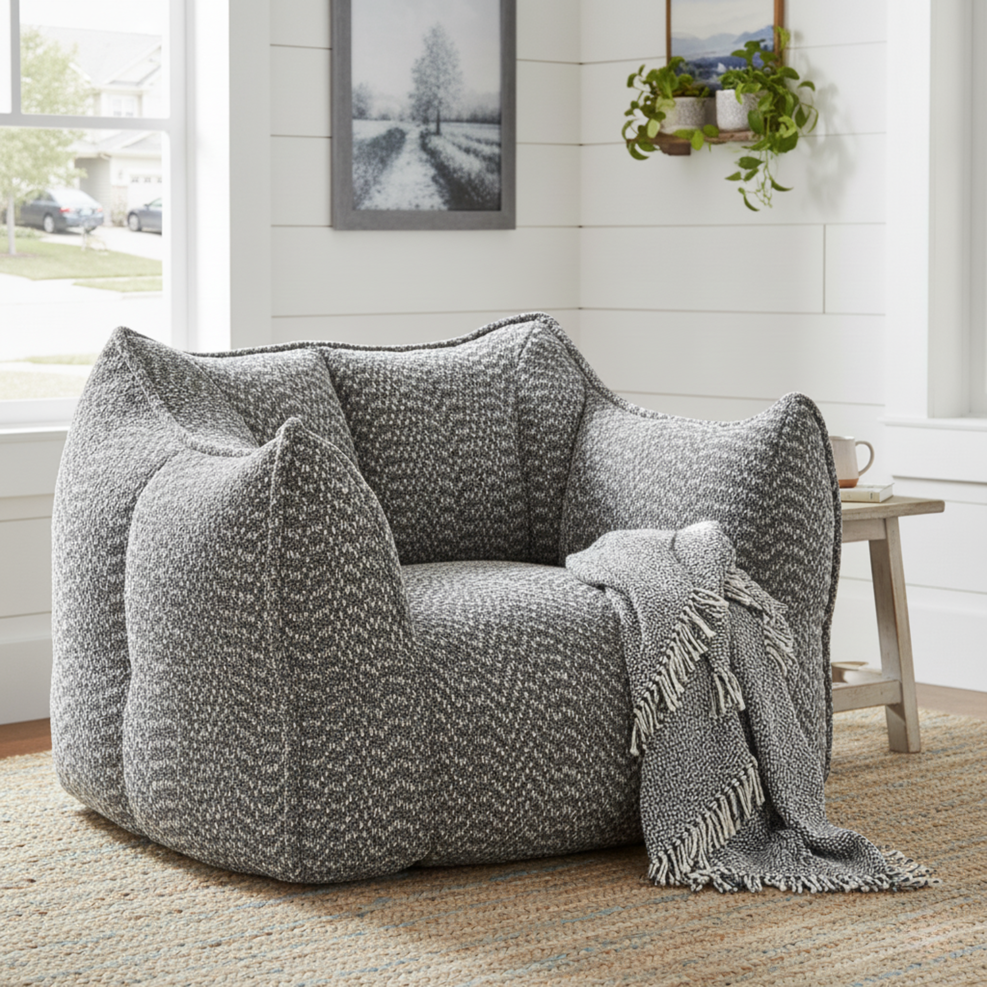 Tahoe Oversized Chenille Sofa Chair Bean Bag Chair