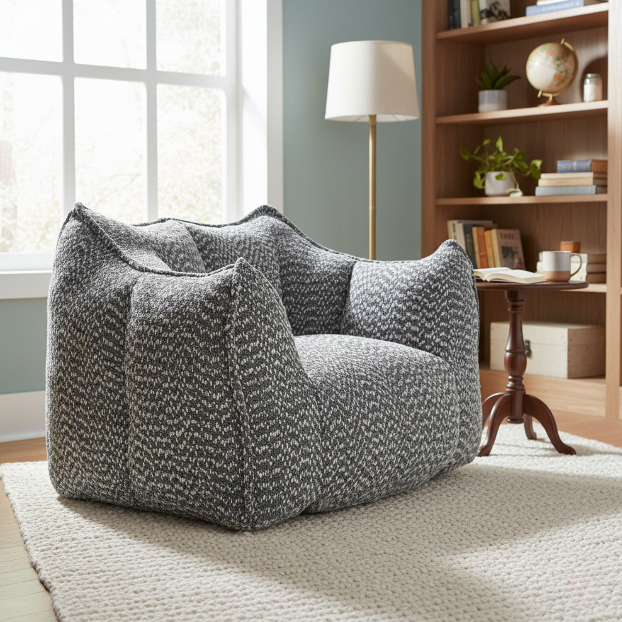 Tahoe Oversized Chenille Sofa Chair Bean Bag Chair