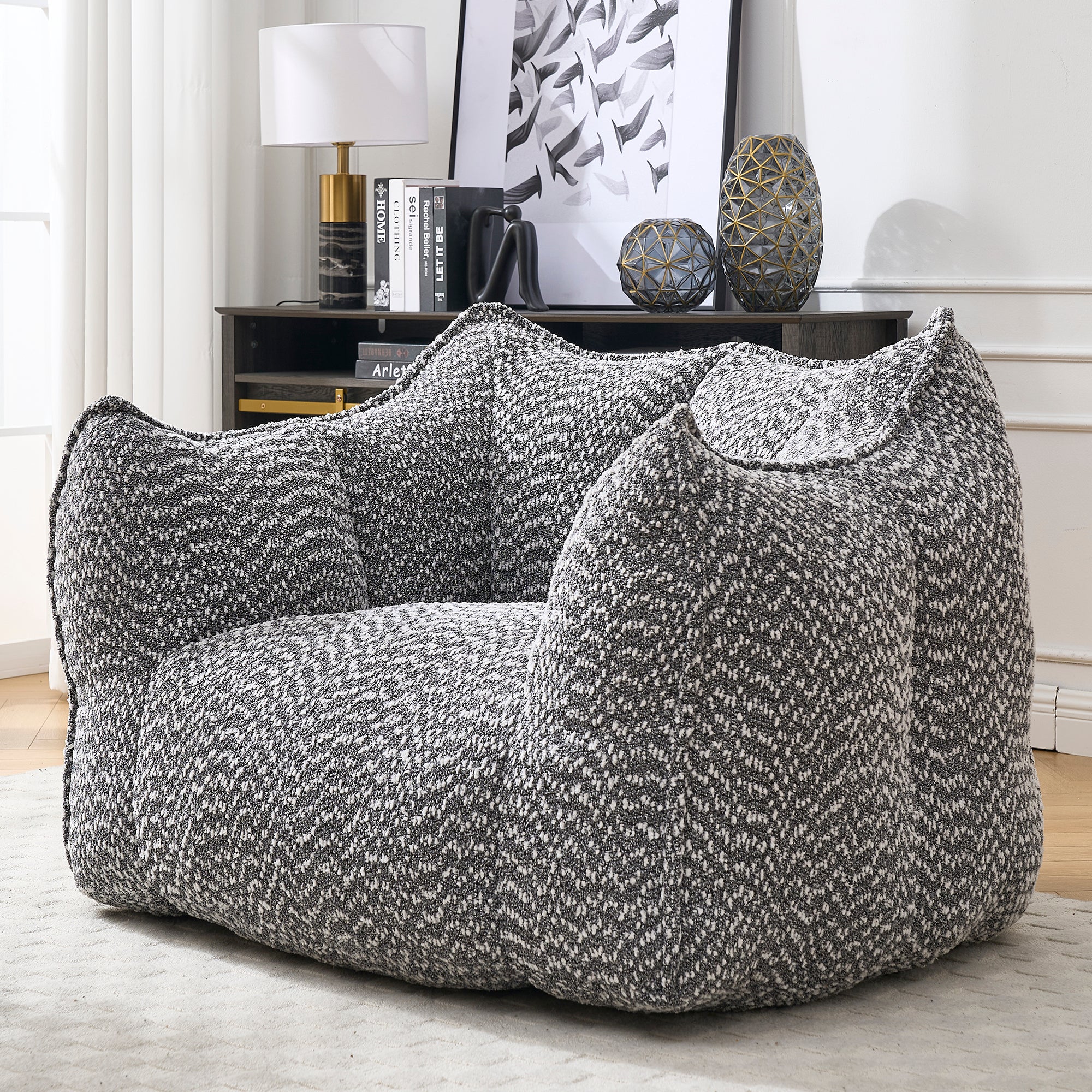 Tahoe Oversized Chenille Sofa Chair Bean Bag Chair