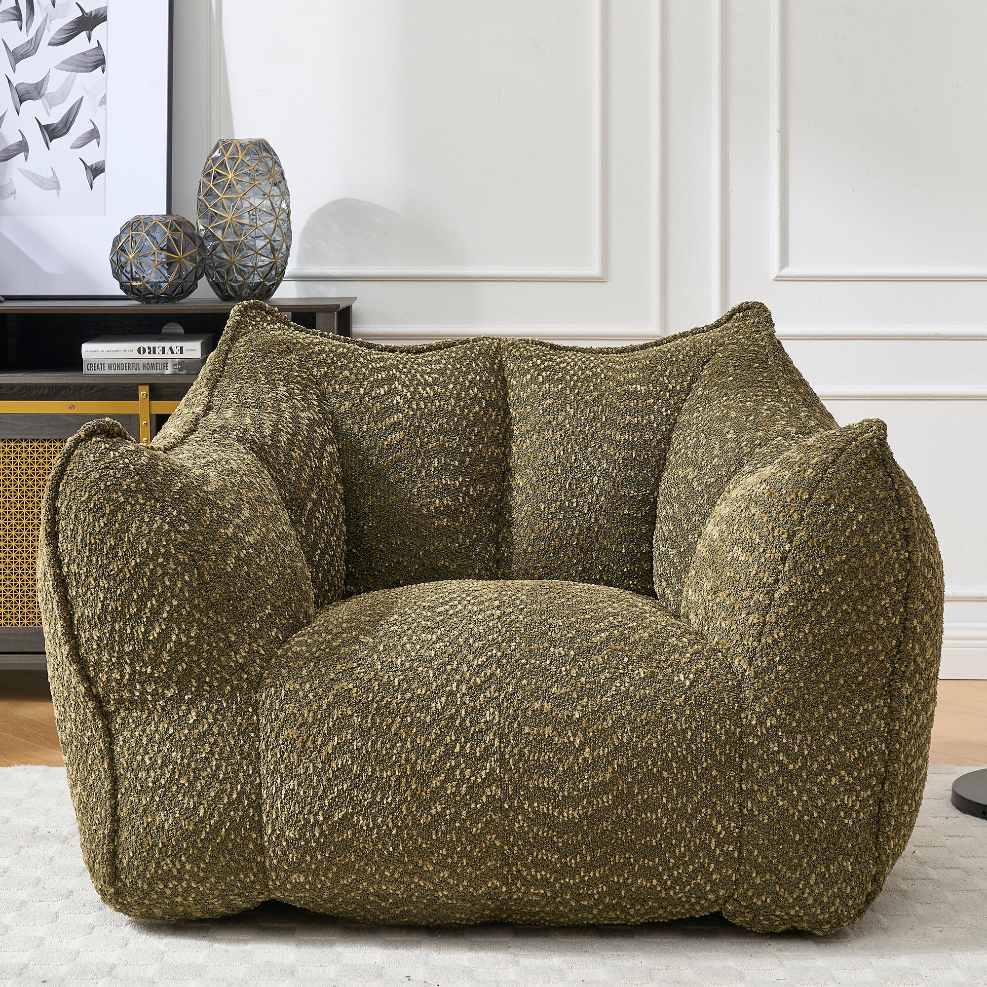 Tahoe Oversized Chenille Sofa Chair Bean Bag Chair