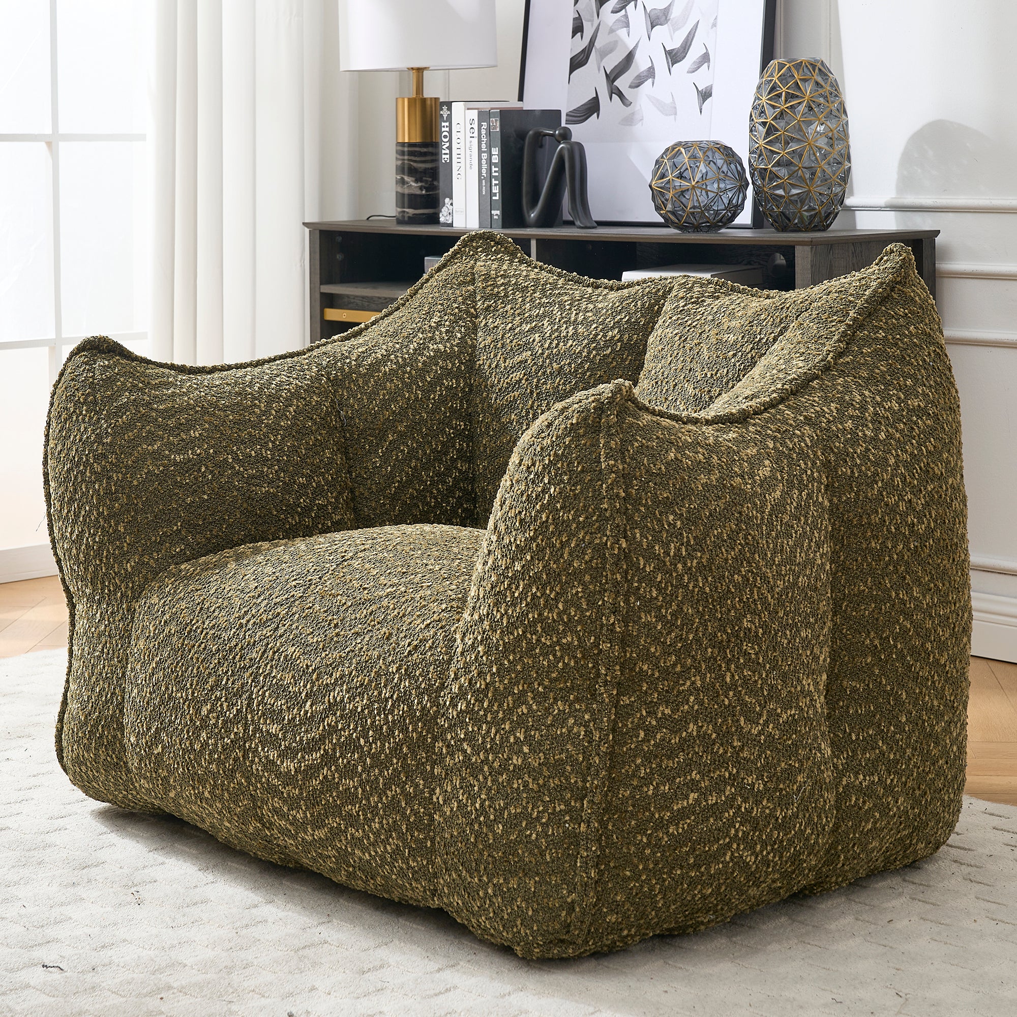Tahoe Oversized Chenille Sofa Chair Bean Bag Chair