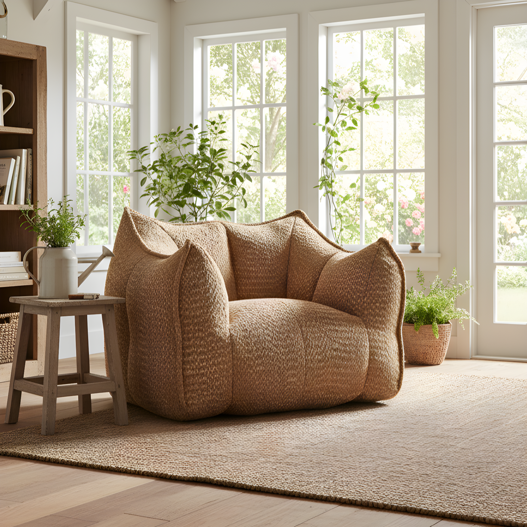 Tahoe Oversized Chenille Sofa Chair Bean Bag Chair