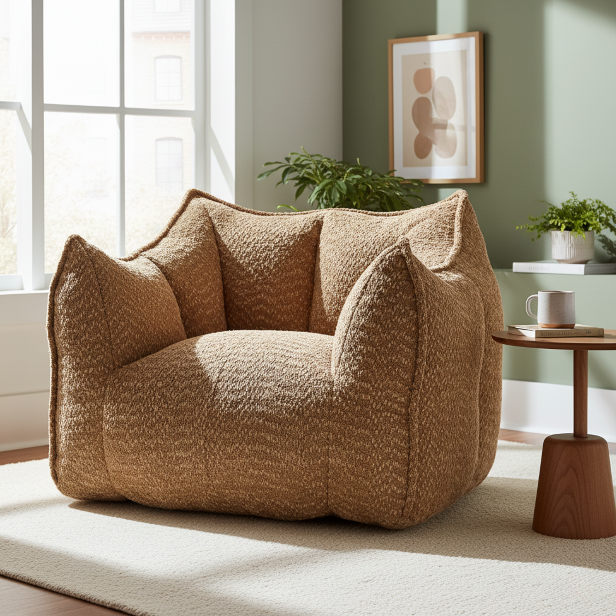 Tahoe Oversized Chenille Sofa Chair Bean Bag Chair