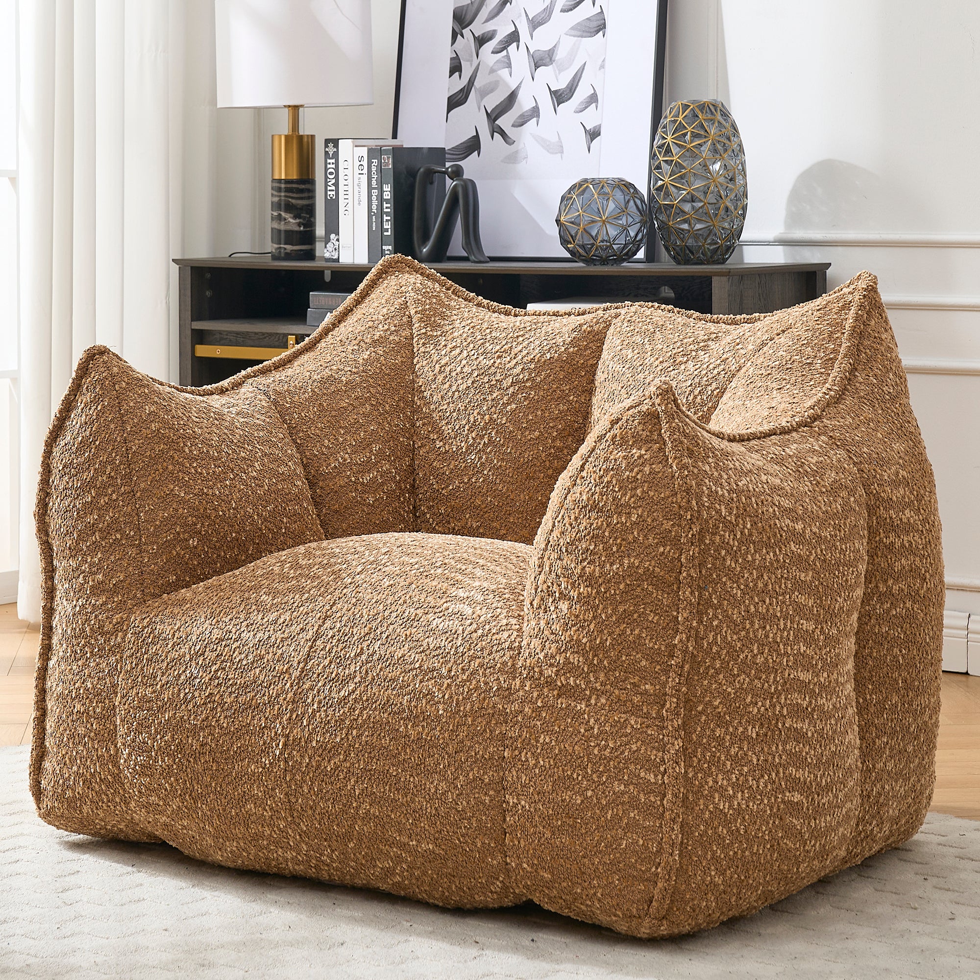 Tahoe Oversized Chenille Sofa Chair Bean Bag Chair