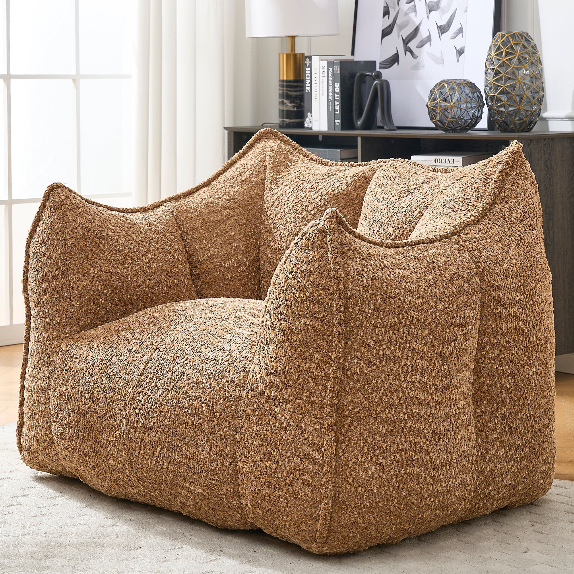 Tahoe Oversized Chenille Sofa Chair Bean Bag Chair