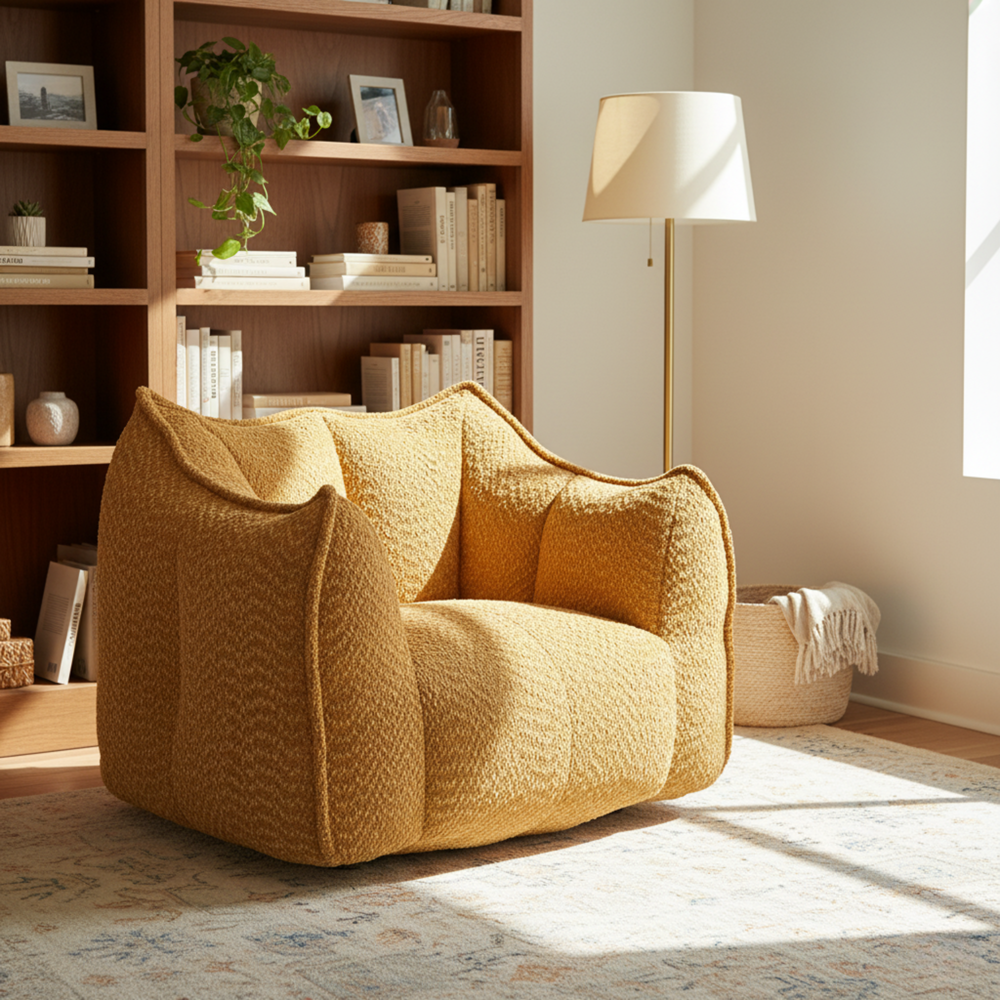 Tahoe Oversized Chenille Sofa Chair Bean Bag Chair