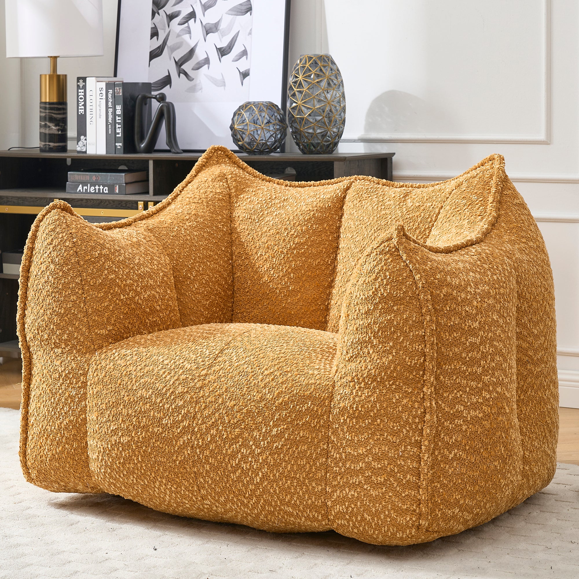 Tahoe Oversized Chenille Sofa Chair Bean Bag Chair