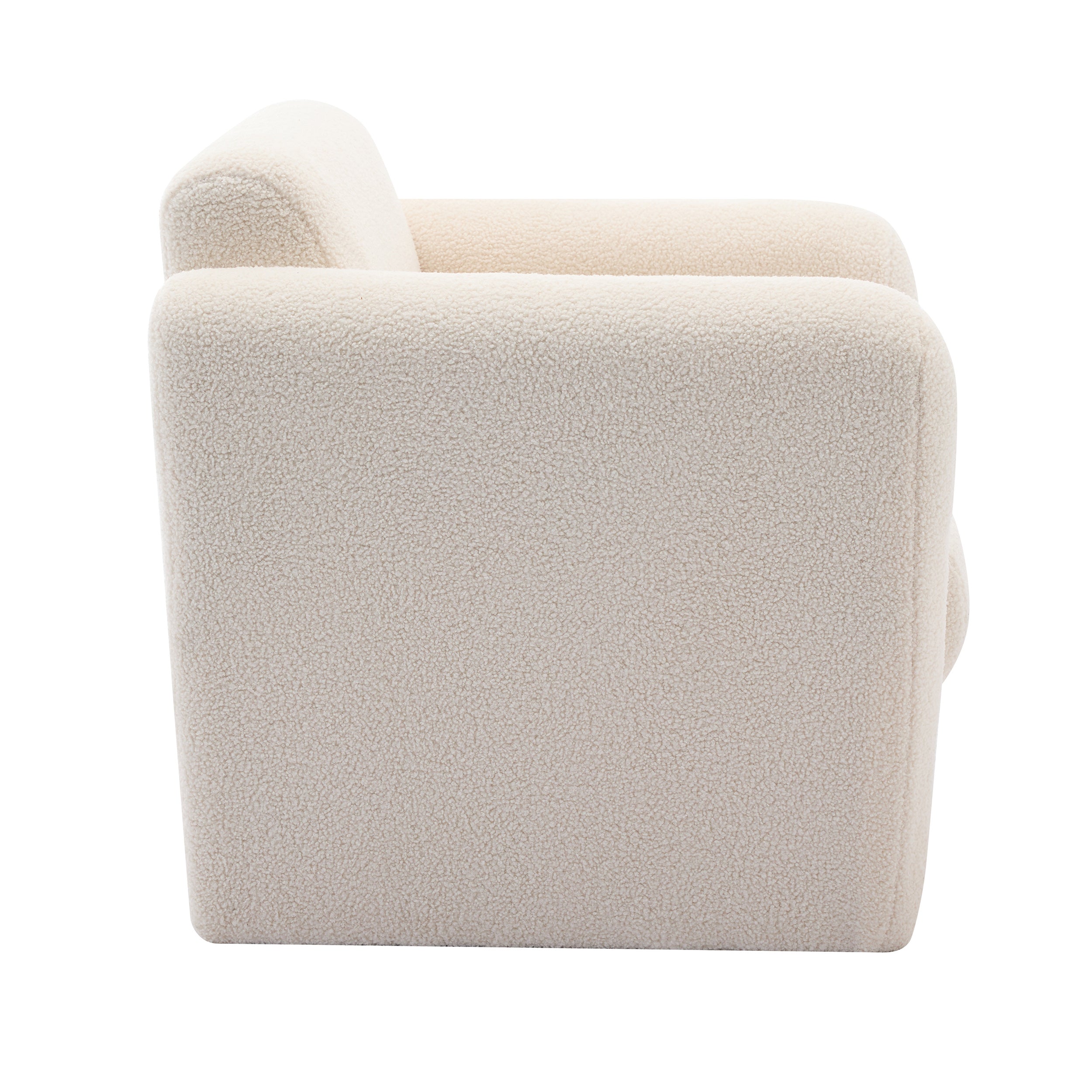Teton Modern Lamb Fabric Upholstered Accent Chair with Pillow Armchair