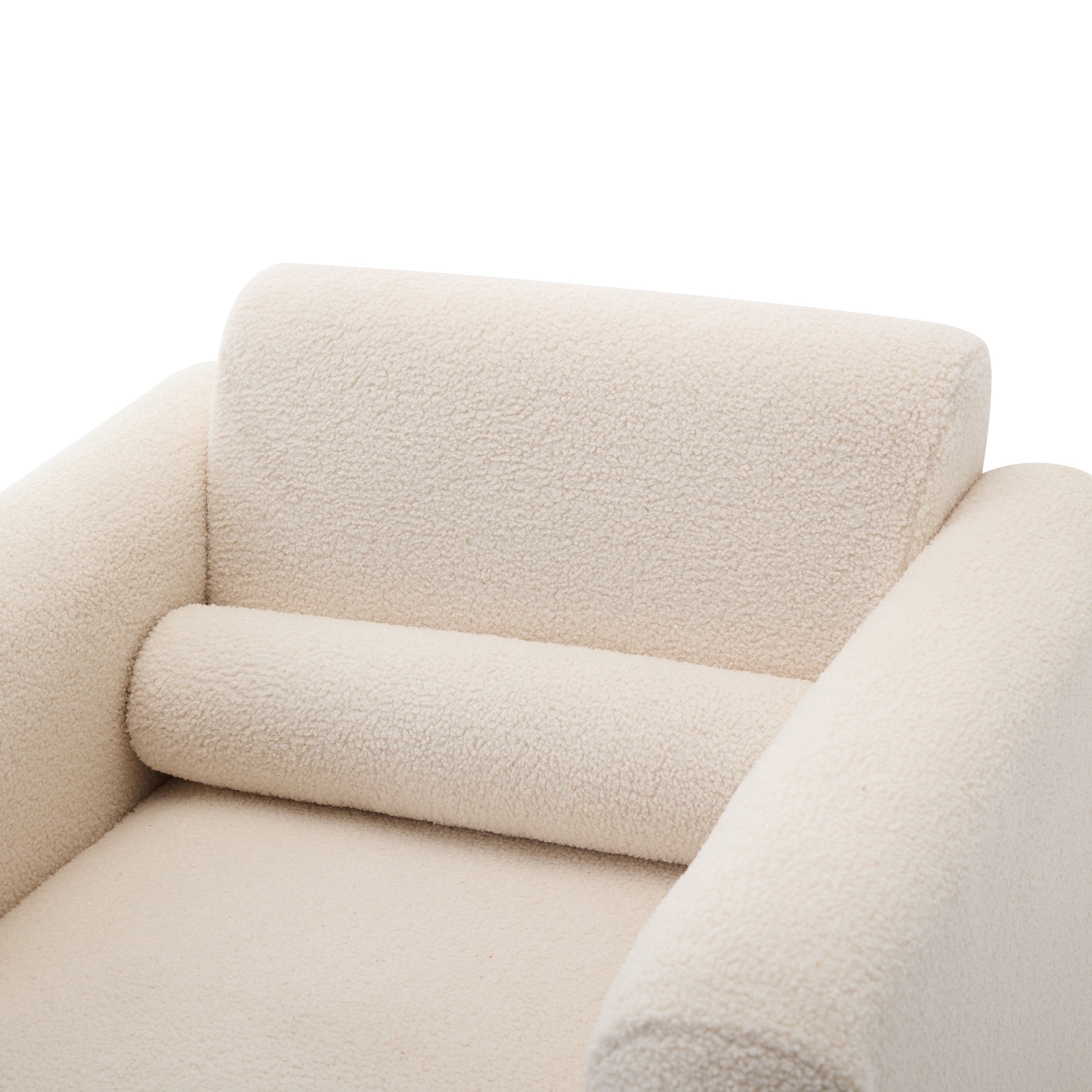 Teton Modern Lamb Fabric Upholstered Accent Chair with Pillow Armchair