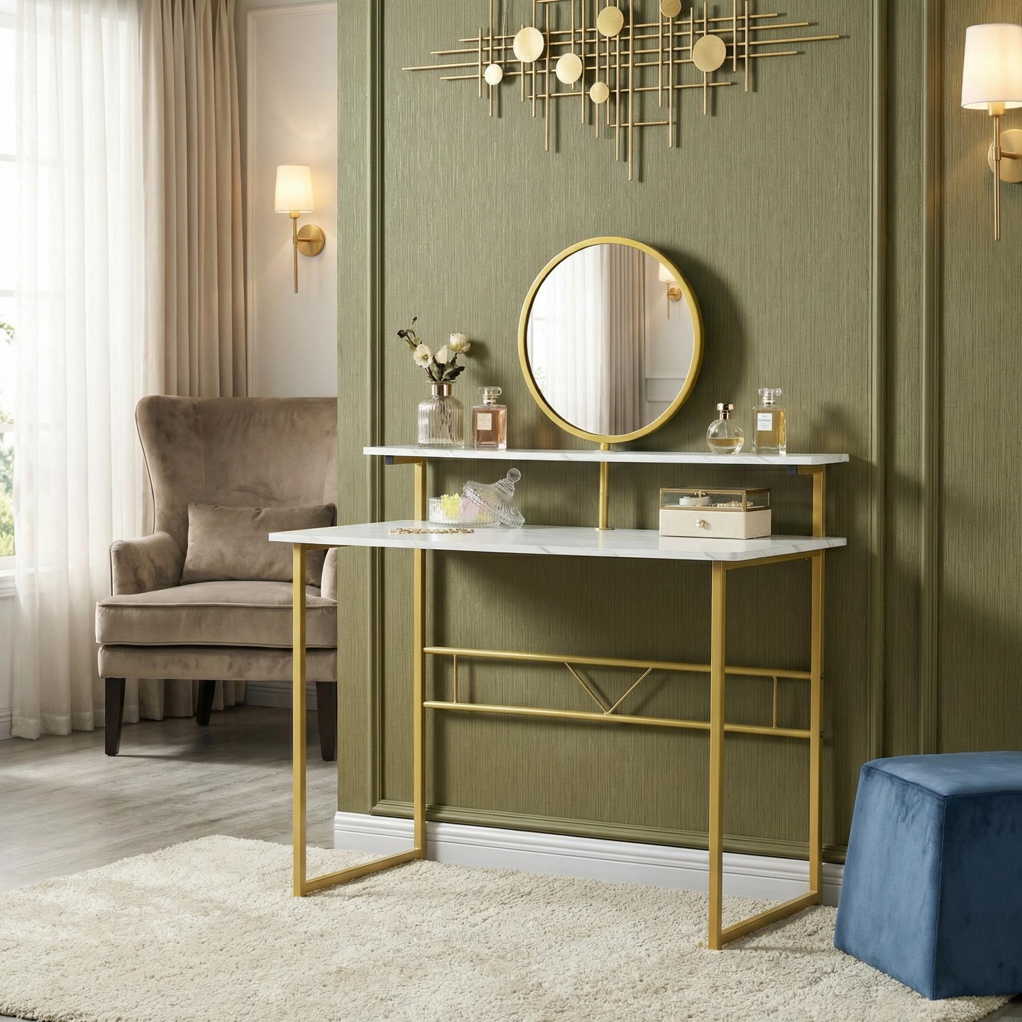 Homy Casa THOMPSON Vanity Table for Bedroom, Living Room, or Workspace