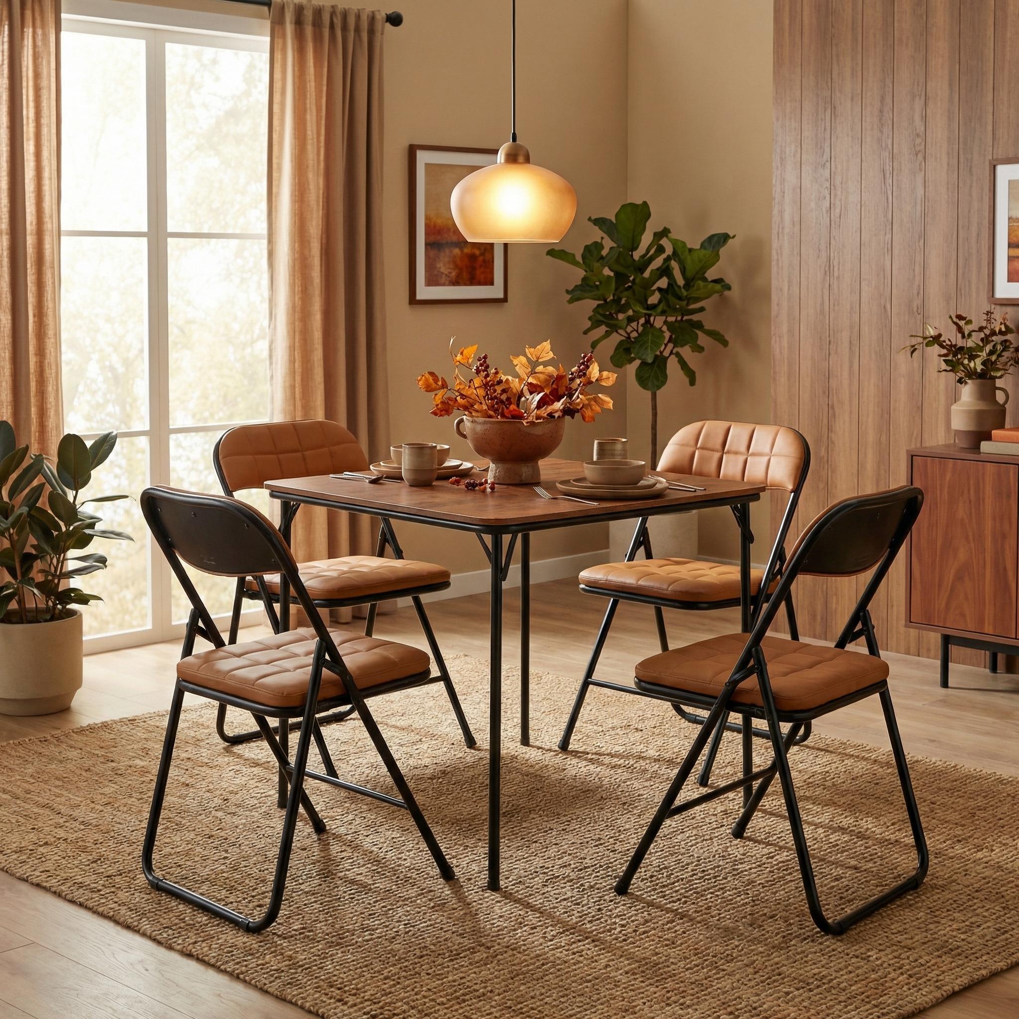 GOFF MDF Folding Table, Single, Brown