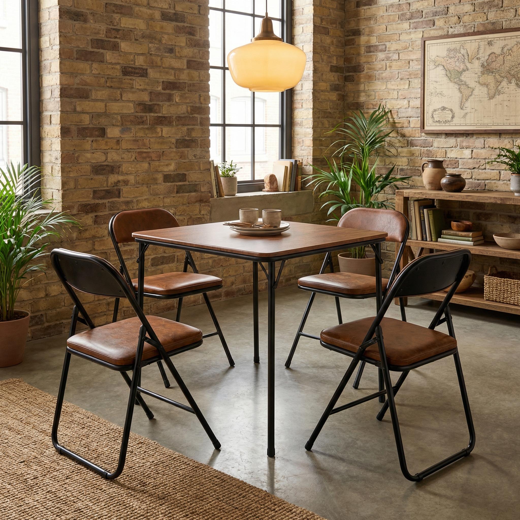 GOFF MDF Folding Table, Single, Brown