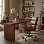 Torin Vintage Brown Genuine Leather Swivel Office Chair