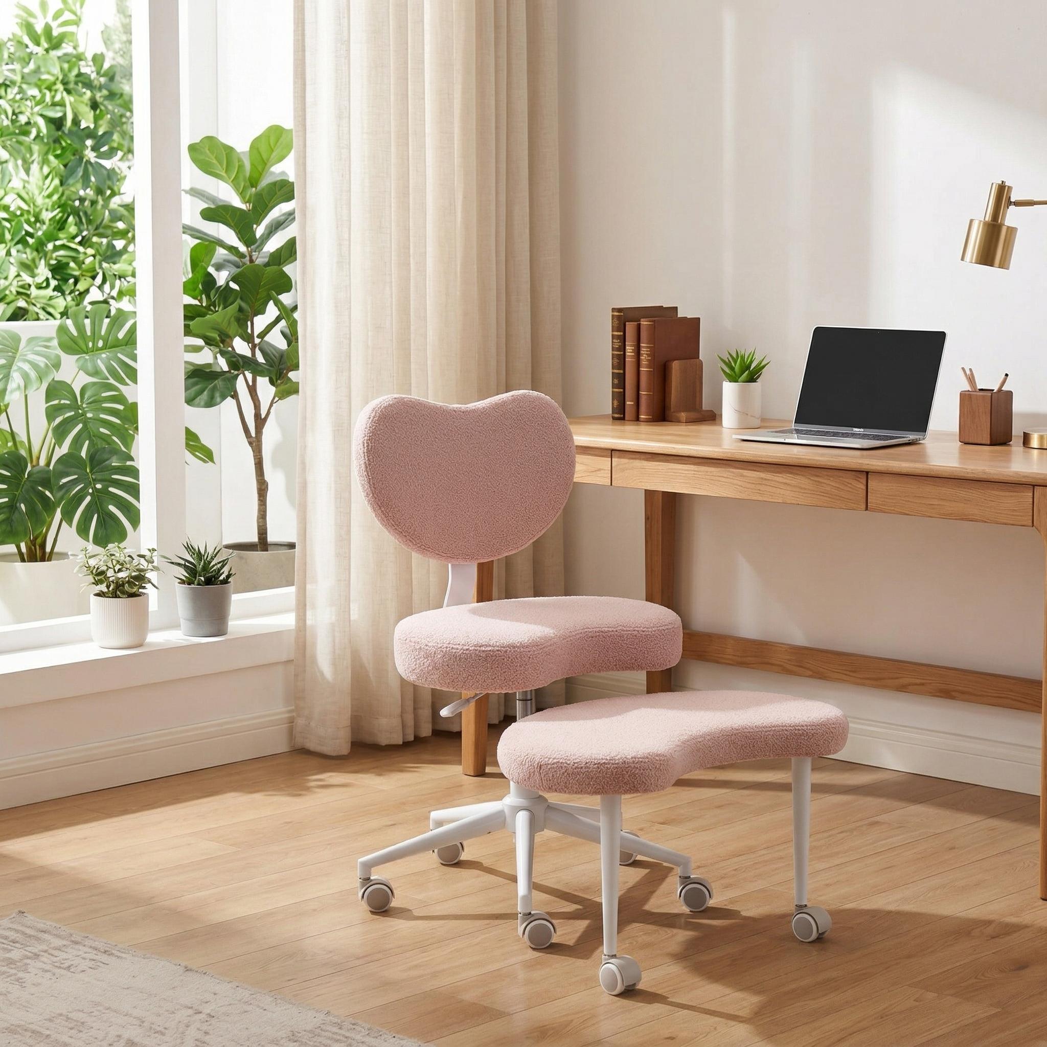 Tova Cross-Legged Office Chair with Adjustable Footstool