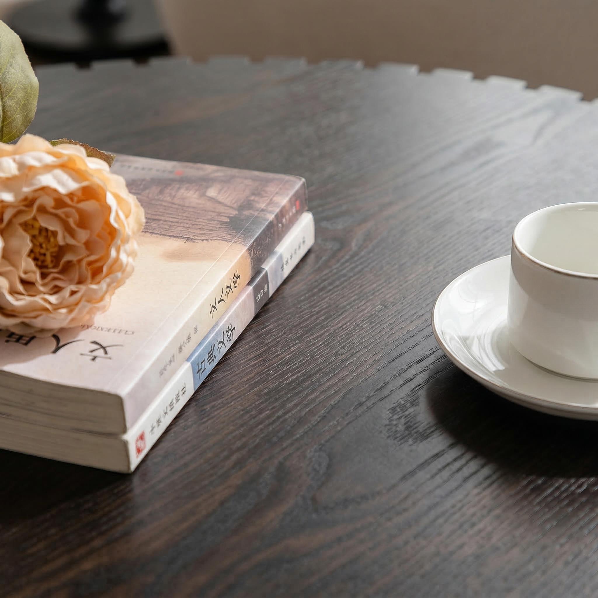 Trento 31.5" Round Coffee Table with Fluted Drum Base