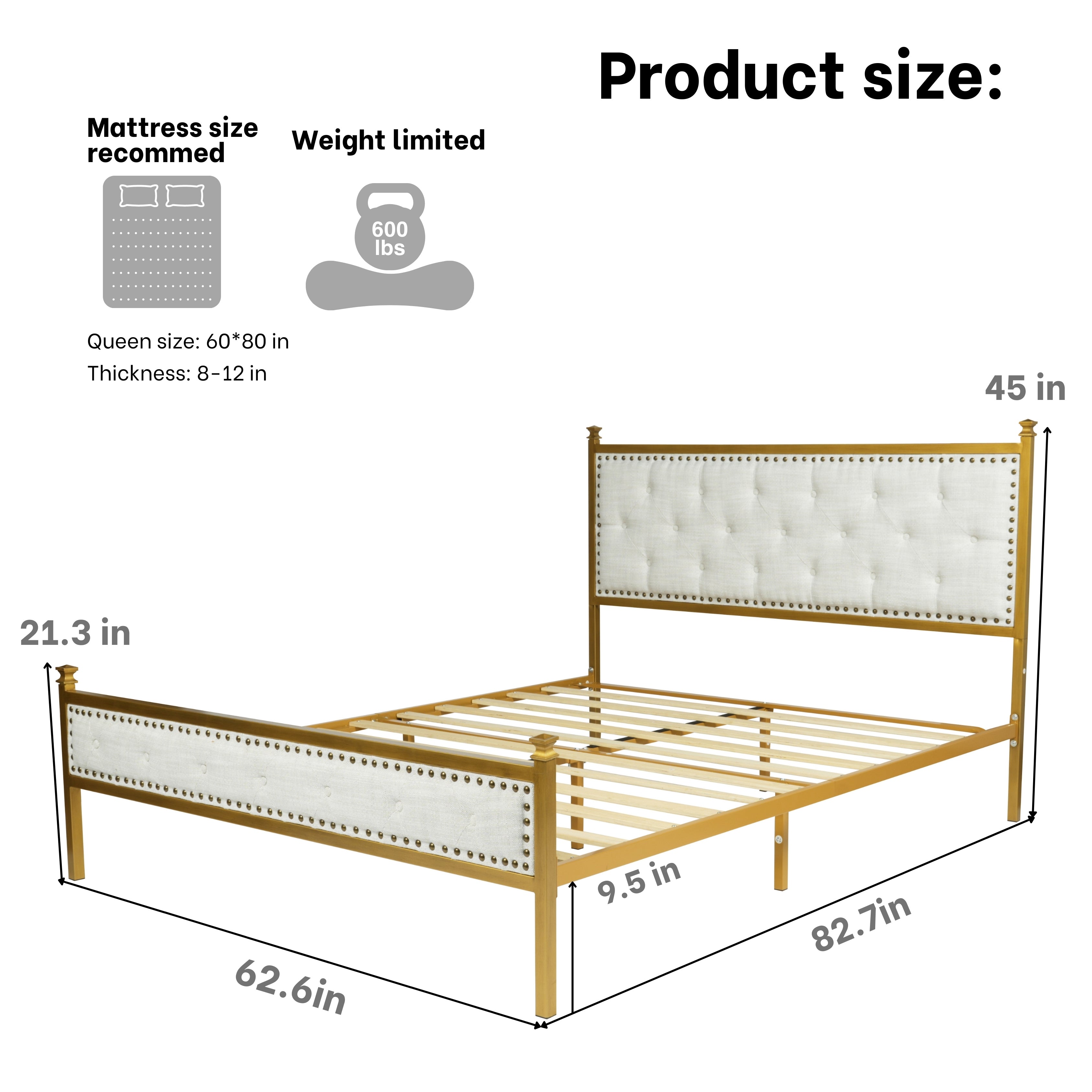 Creamy Reverie 4 Piece Bedroom Set - Bed with Nightstands & Ottoman