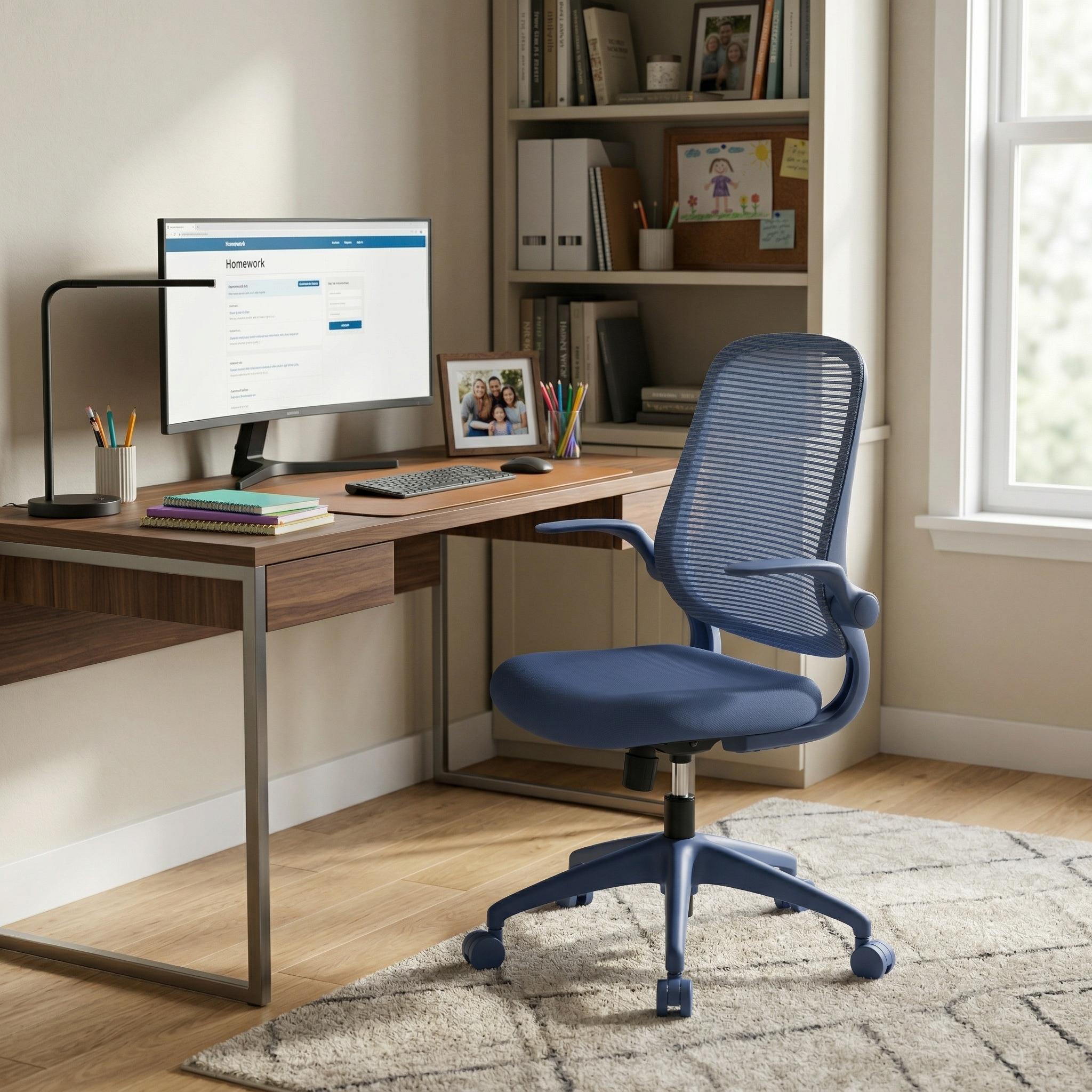 Verlon Ergonomic Mid Back Mesh Office Chair with Flip-Up Armrests