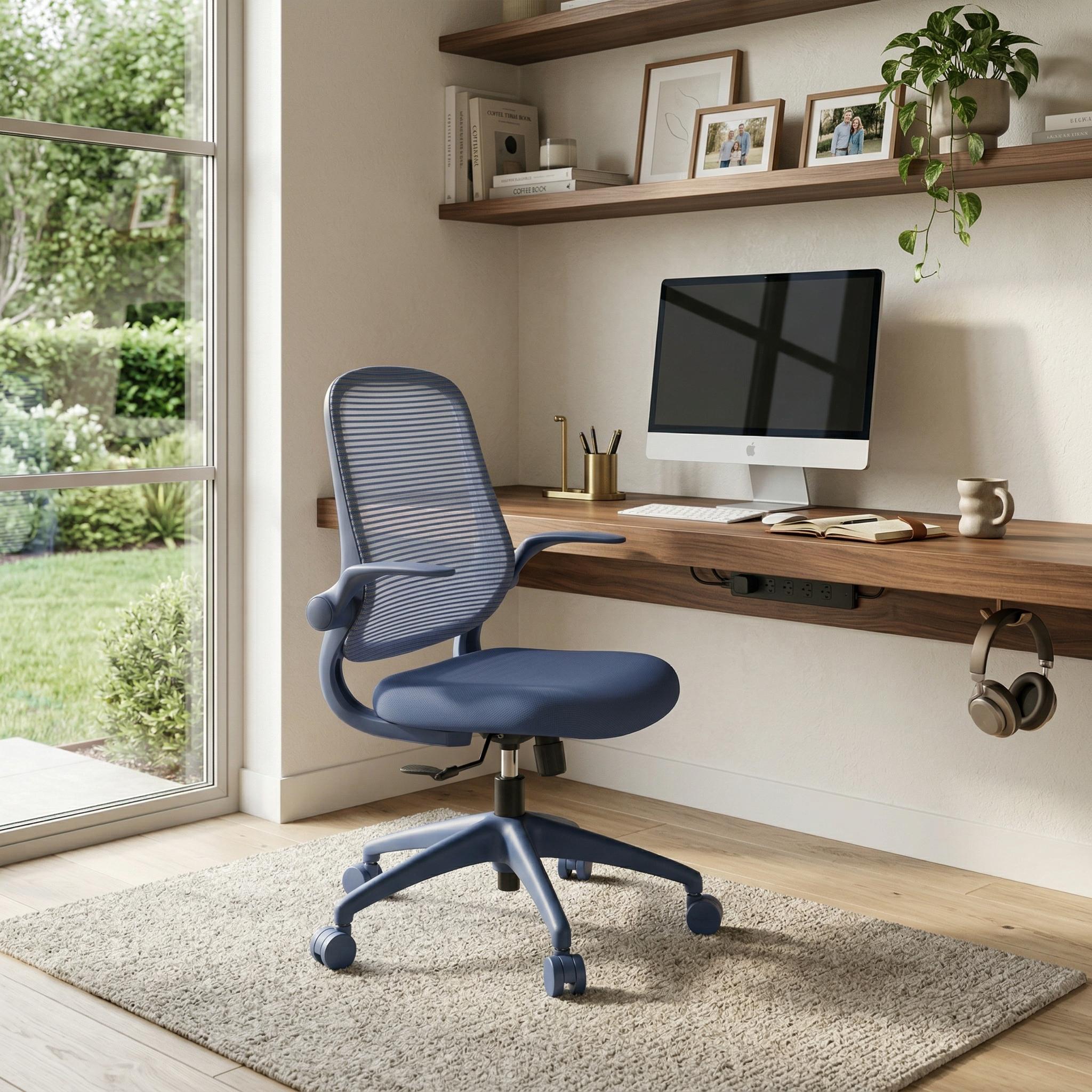 Verlon Ergonomic Mid Back Mesh Office Chair with Flip-Up Armrests