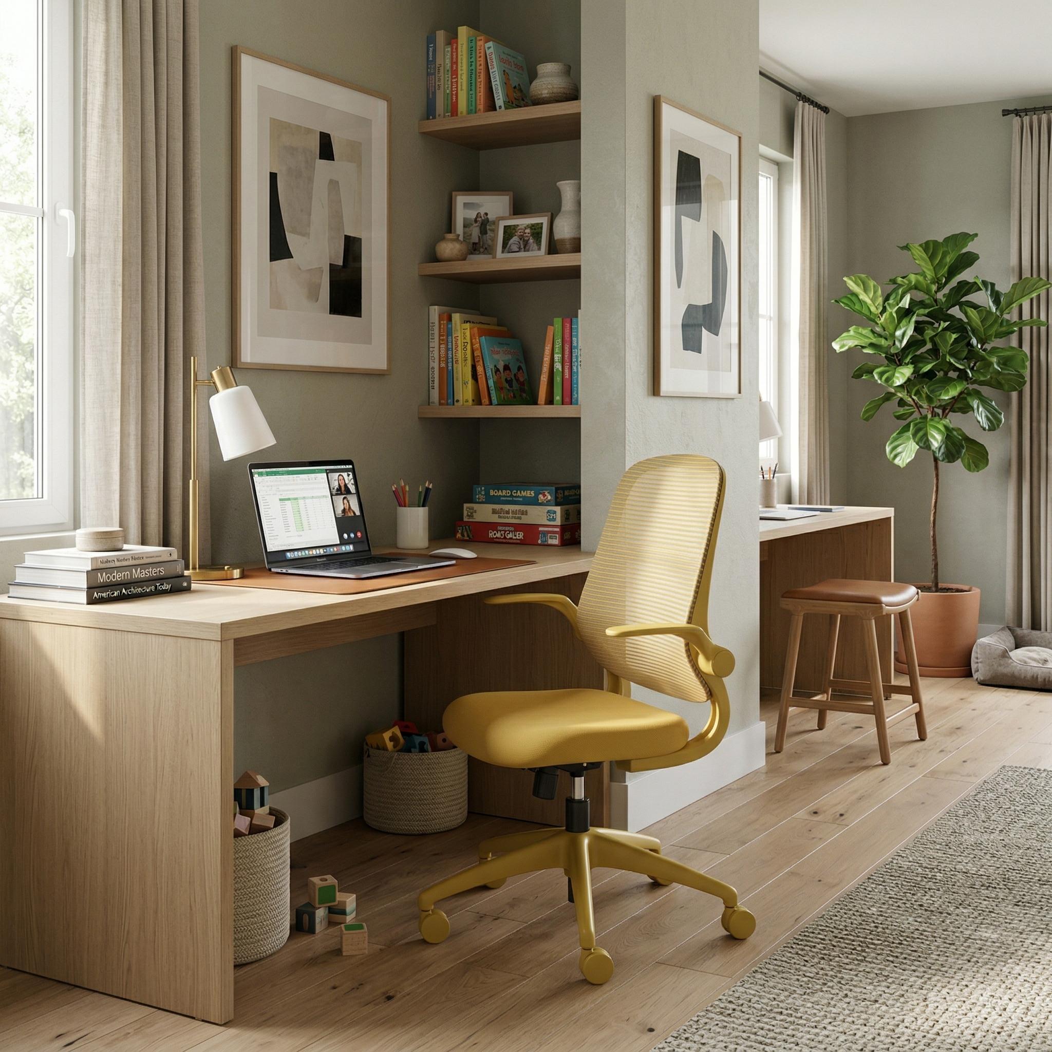 Verlon Ergonomic Mid Back Mesh Office Chair with Flip-Up Armrests