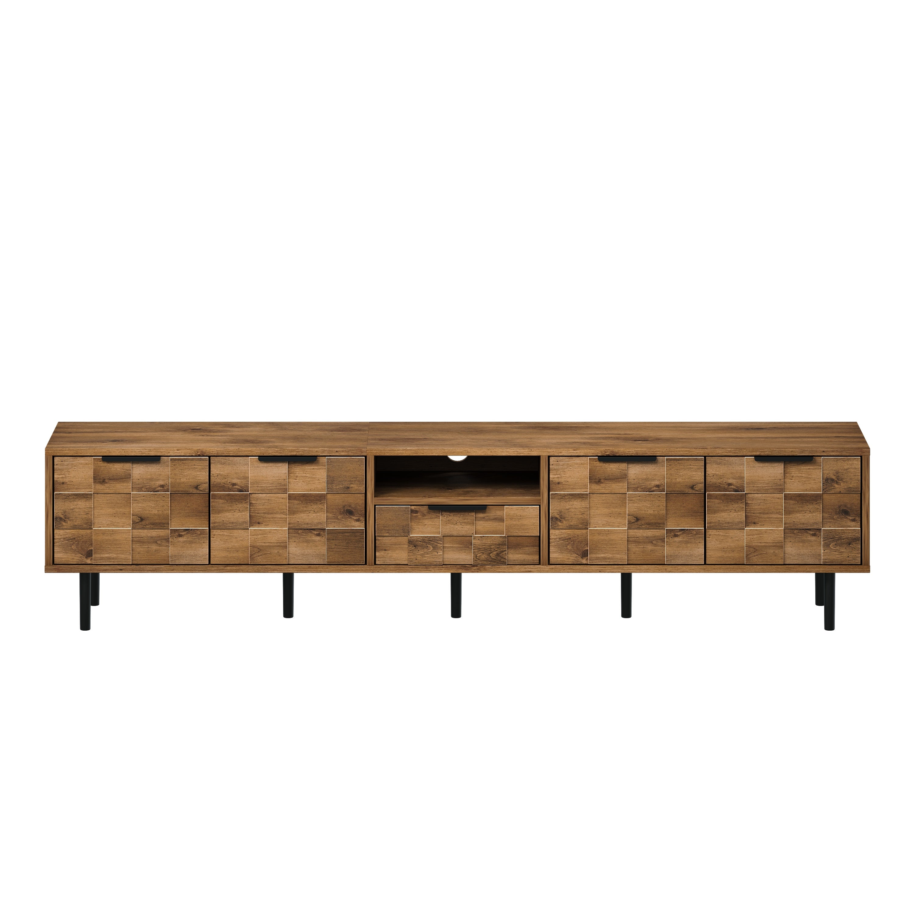 Versailles 78" Wood Classic Modern TV Stand with Storage Cabinets