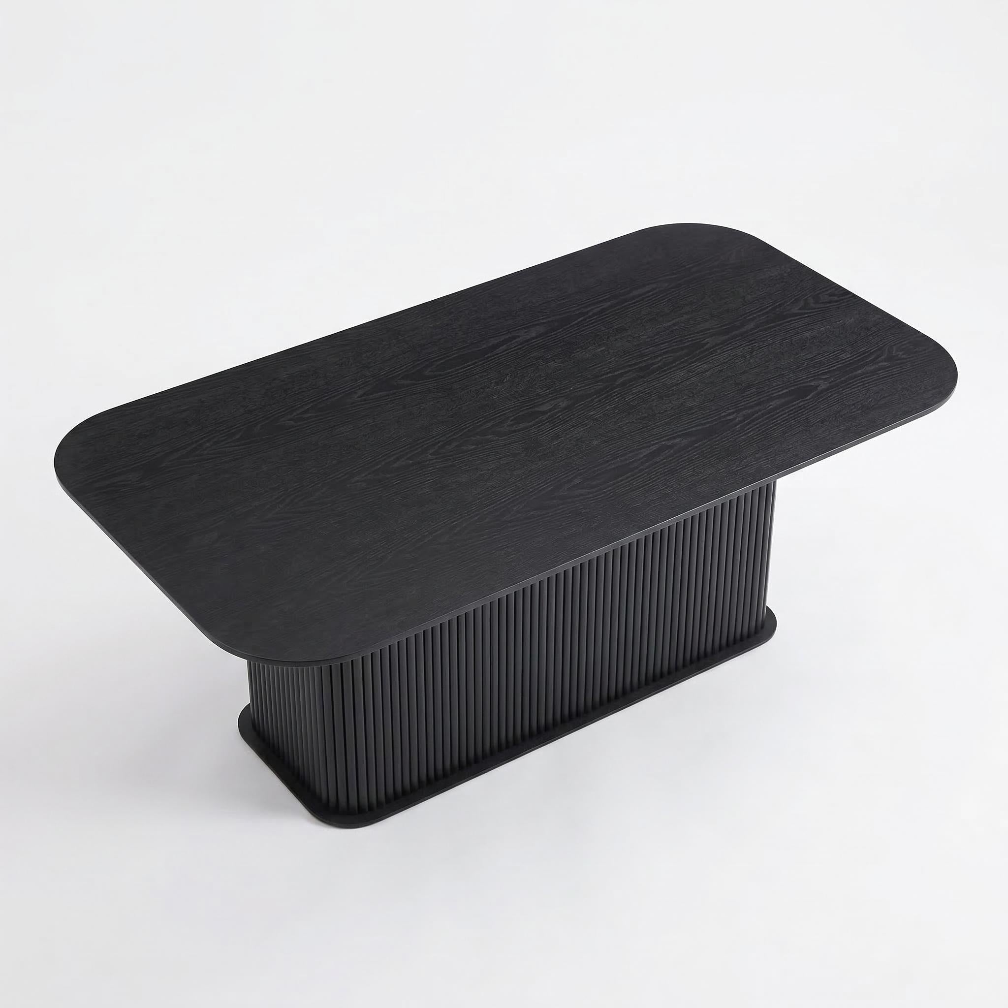 Vicenza 51" Rectangular Coffee Table with Fluted Pedestal Base