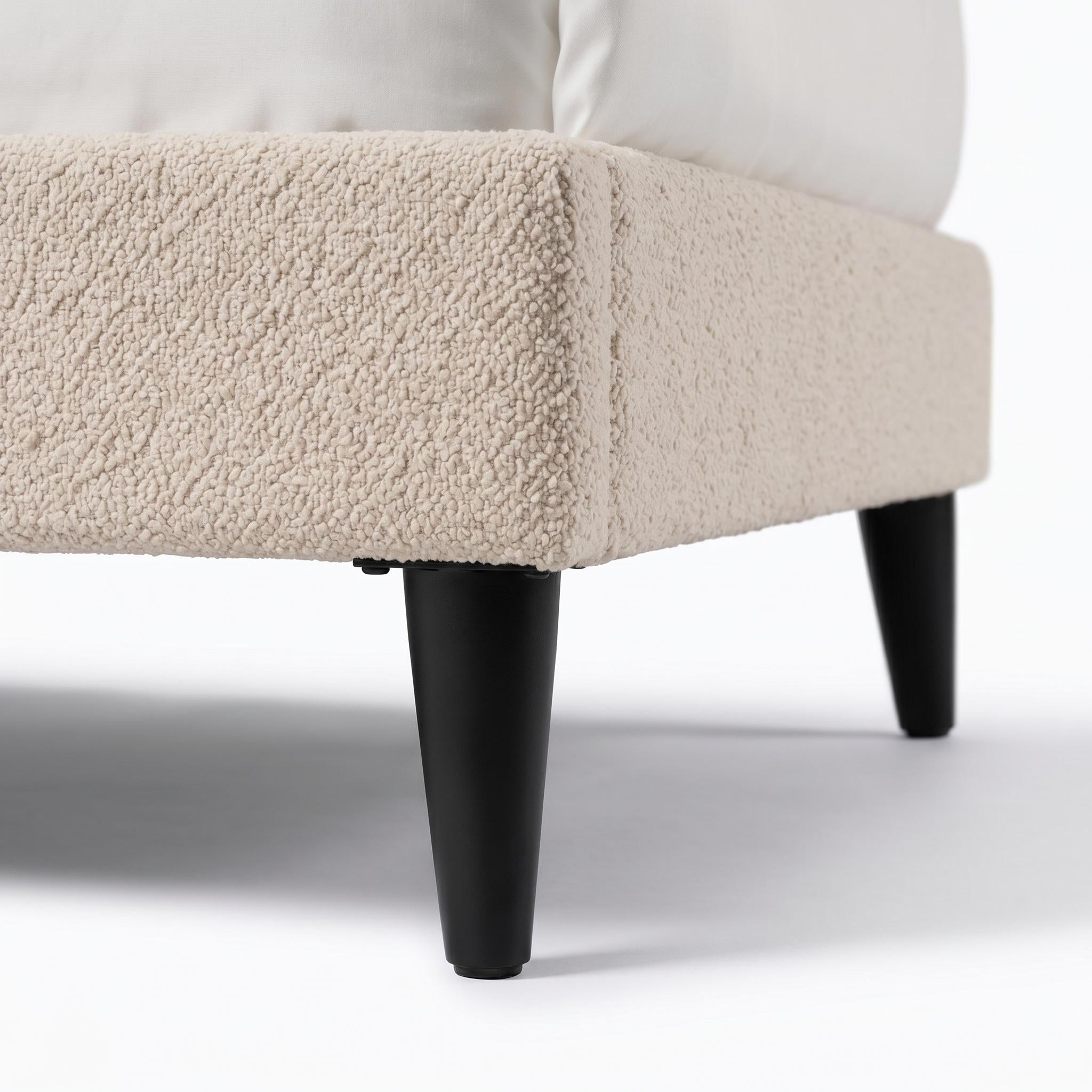 Vivienne Queen Upholstered Platform Bed with Boucle Channel Tufted Headboard