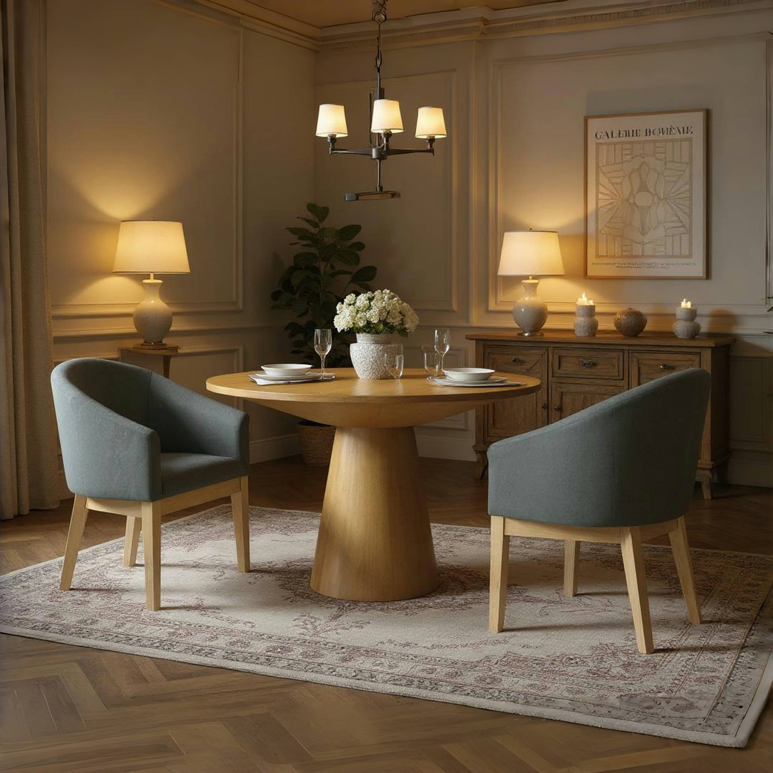 Volga 3 Piece 47" Round Dining Table Set