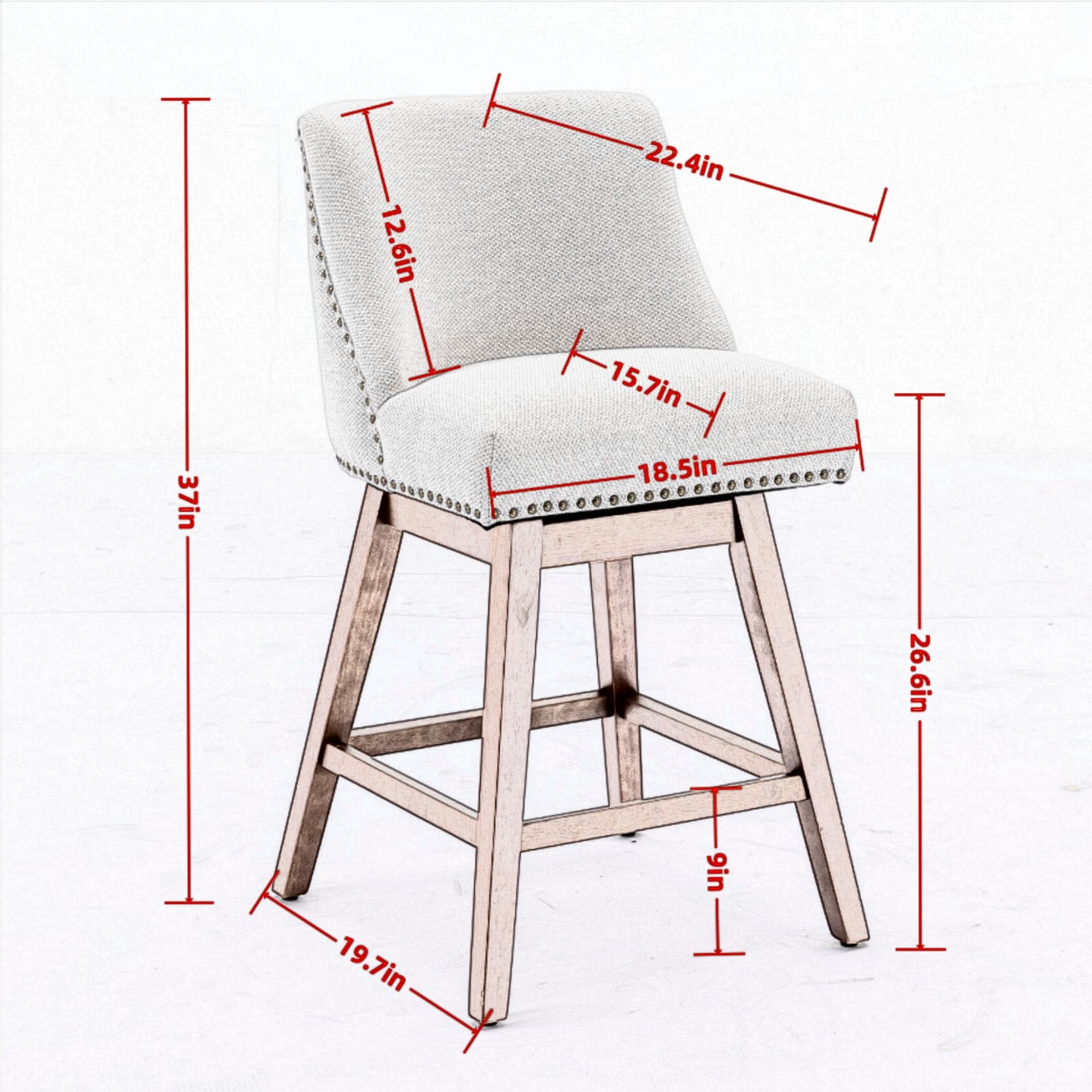 Chablis 26" Swivel Counter Height Upholstered Bar Stools Set of 2