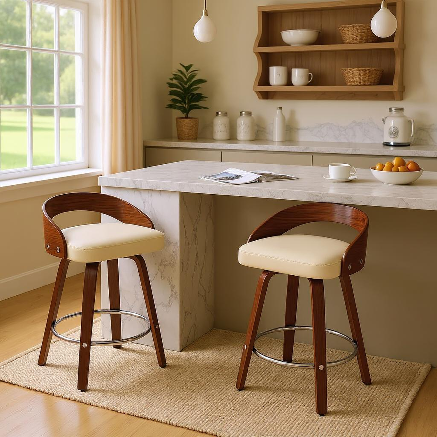 Barolo 25" Swivel Counter Height Bar Stools Set of 2