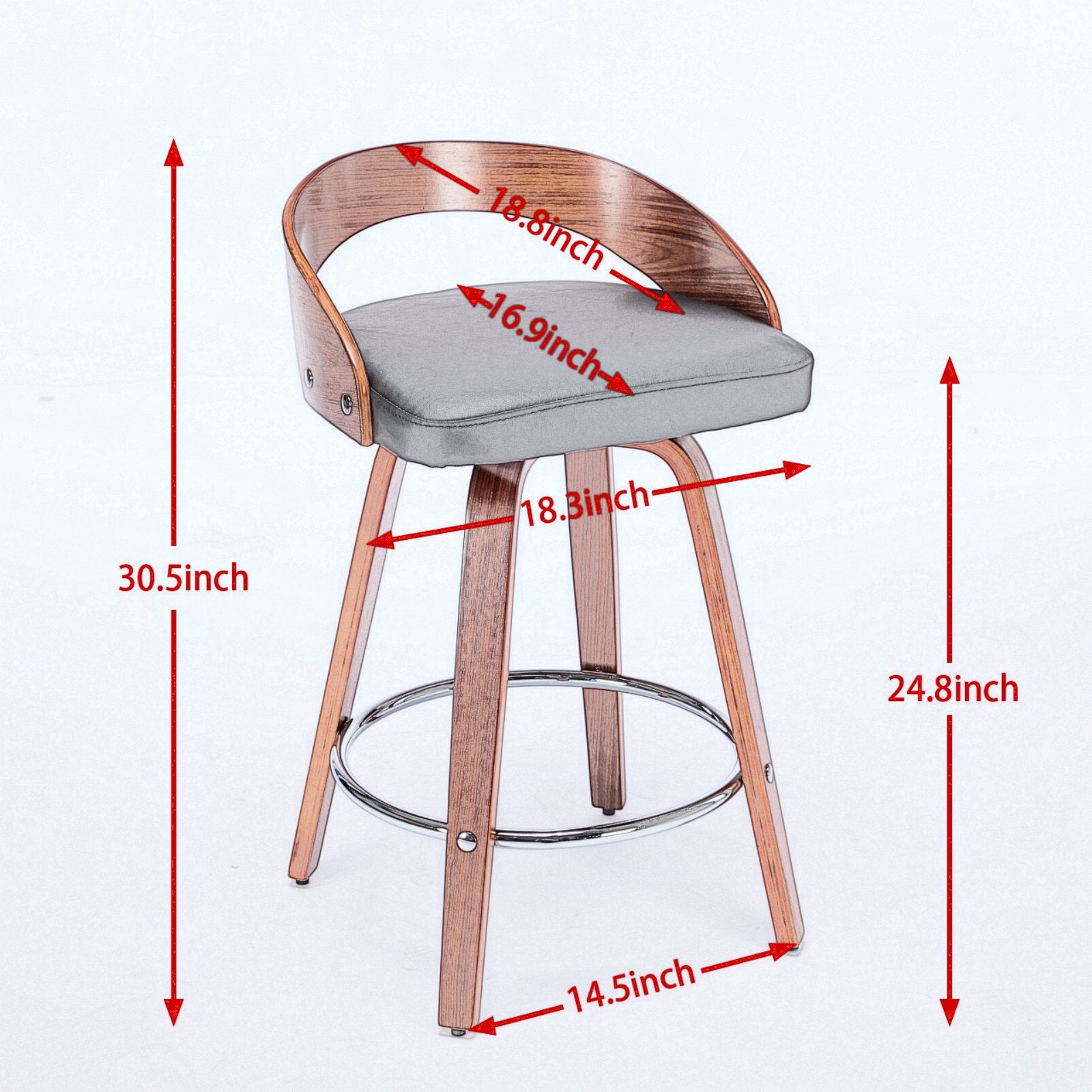 Barolo 25" Swivel Counter Height Bar Stools Set of 2