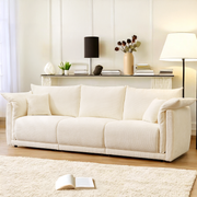 Houston 98.5" 3-Seater Linen Fabric Sofa