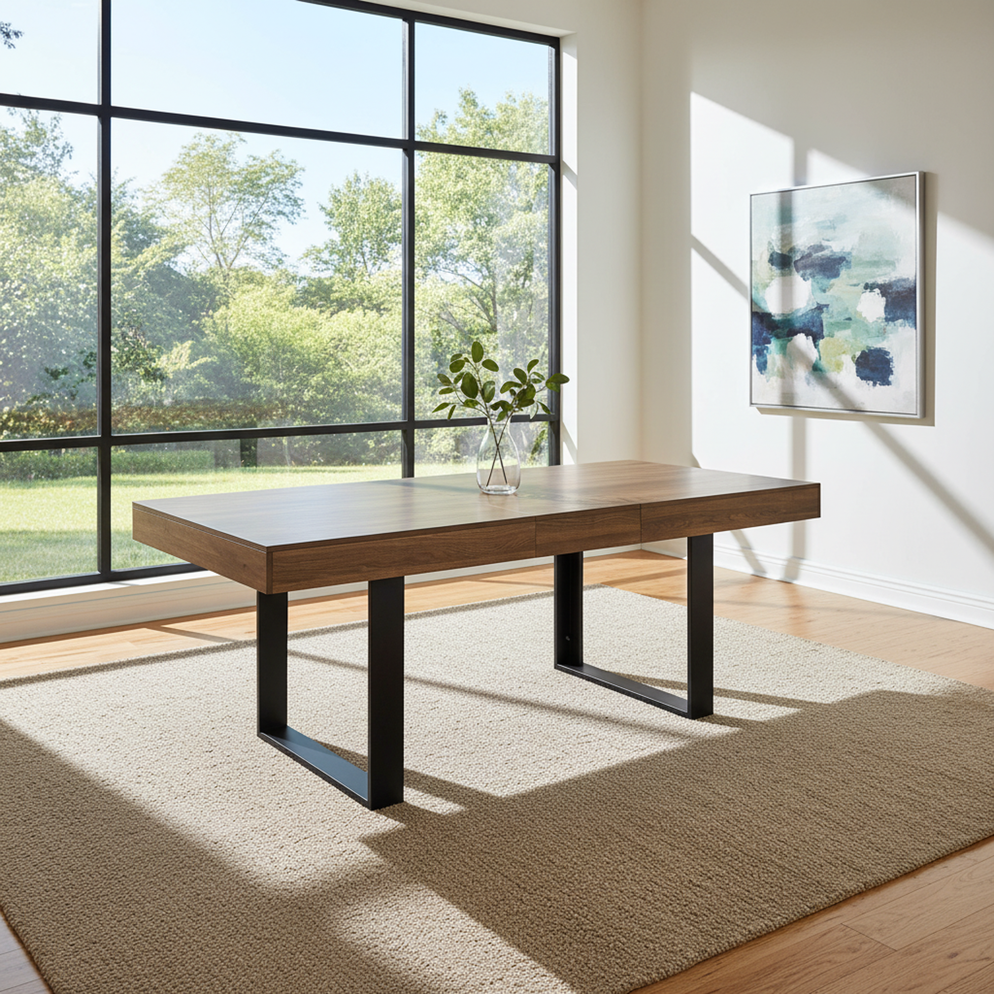 Brombach 63–78.7" Aged-Wood Extendable Rectangular Dining Table