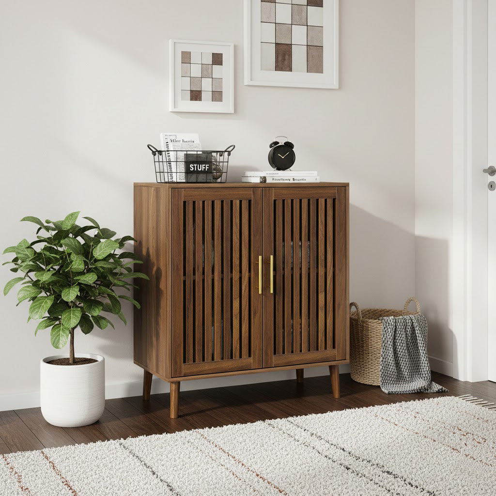 Seoul 31.5 Inch Farmhouse Wood Sideboard Buffet Cabinet