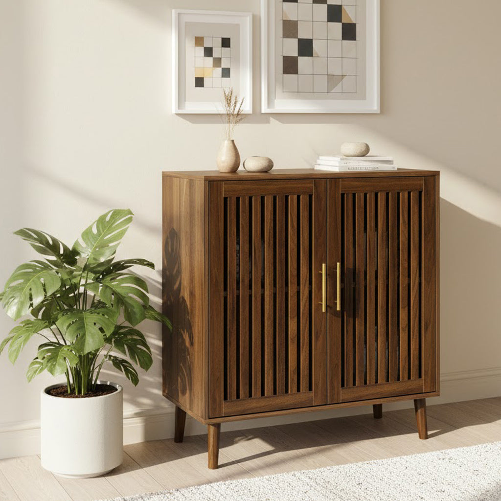 Seoul 31.5 Inch Farmhouse Wood Sideboard Buffet Cabinet