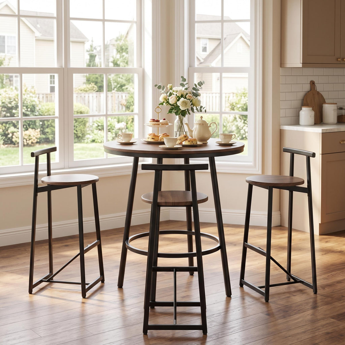 Homy Casa Malia Set of 3 27" Counter Height Bar Stools for Kitchen Island Open Box