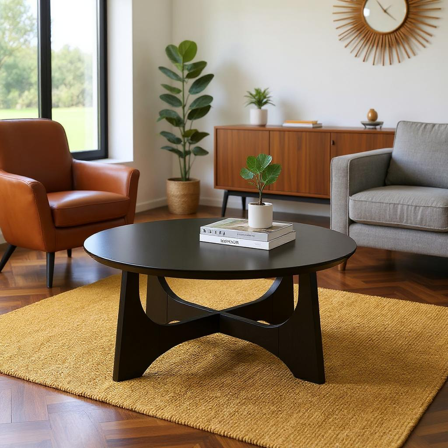 Harlan Coffee Table with Curved Base