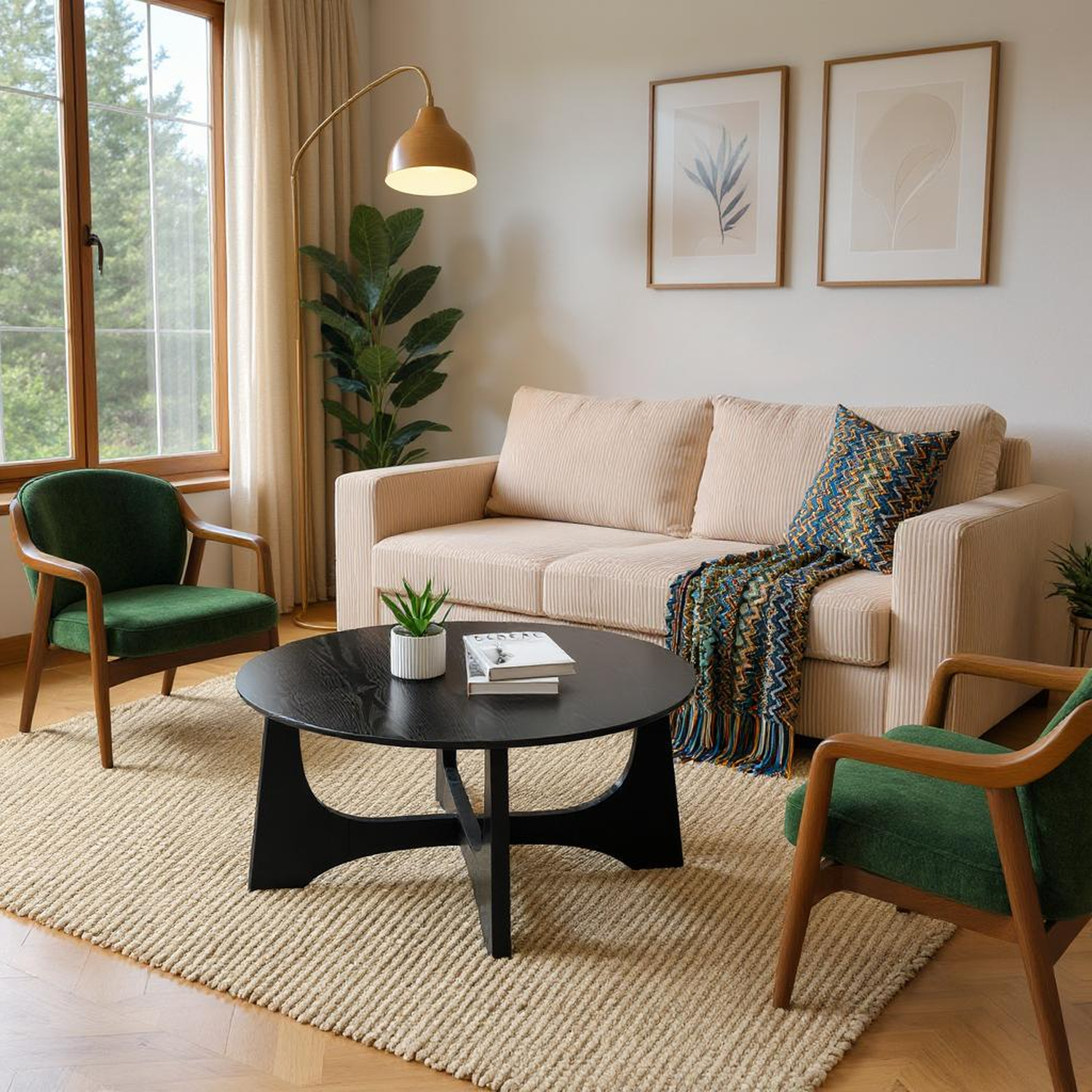 Harlan Coffee Table with Curved Base