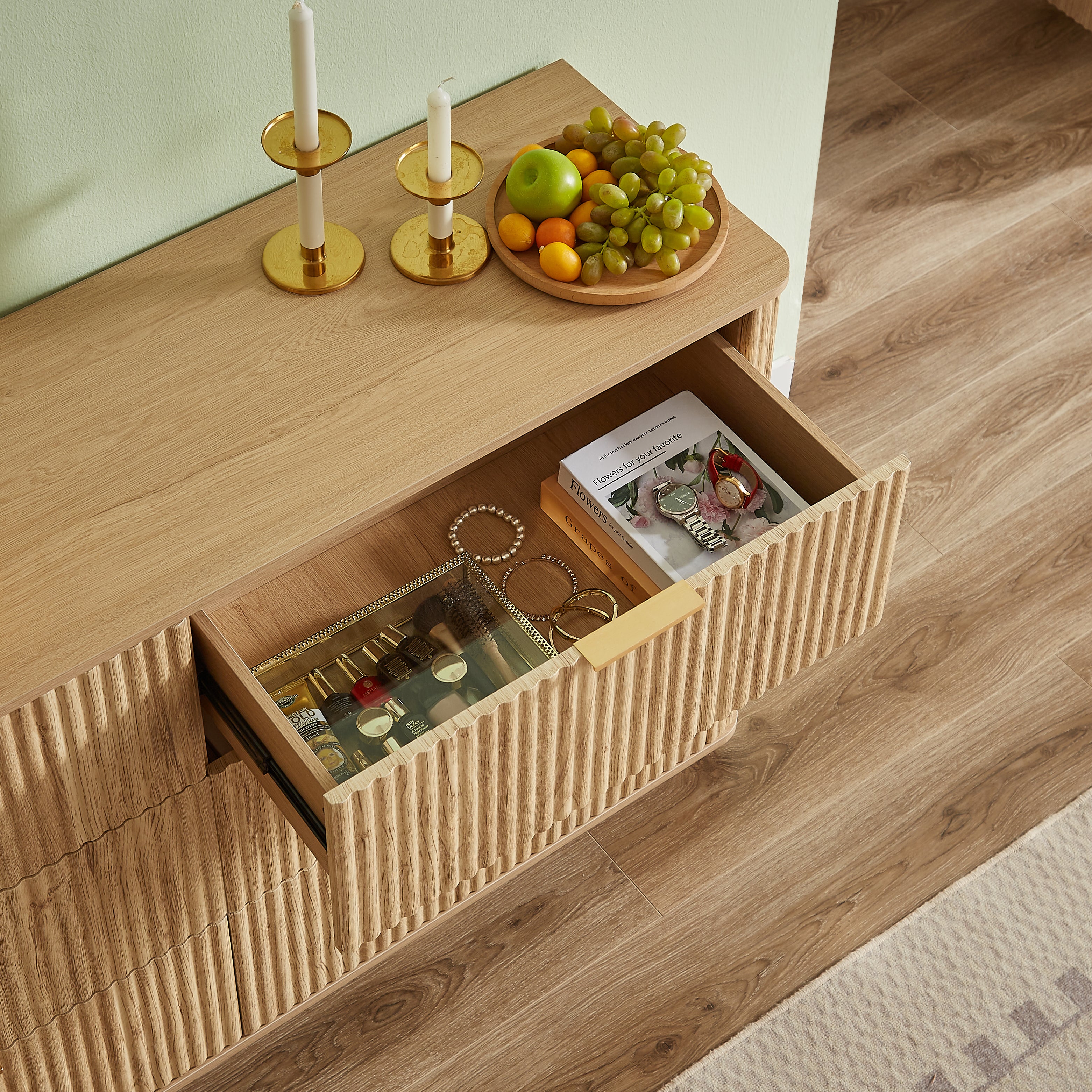 Roros Wood 6 Drawers Dresser