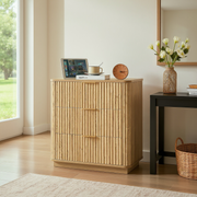 Roros 3 Drawers Wood Nightstand