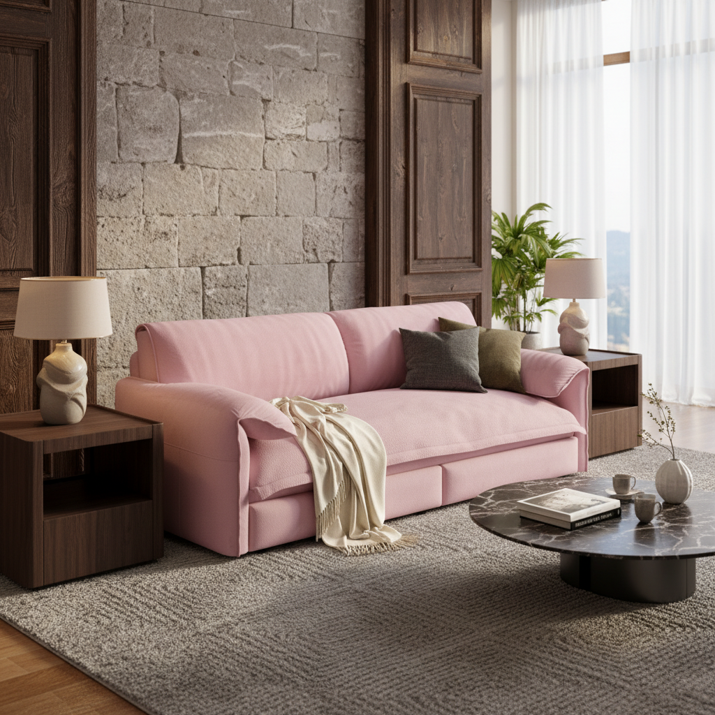 Freja 66" Velvet Convertible Sofa Bed with Pull-Out Sleeper and Side Storage