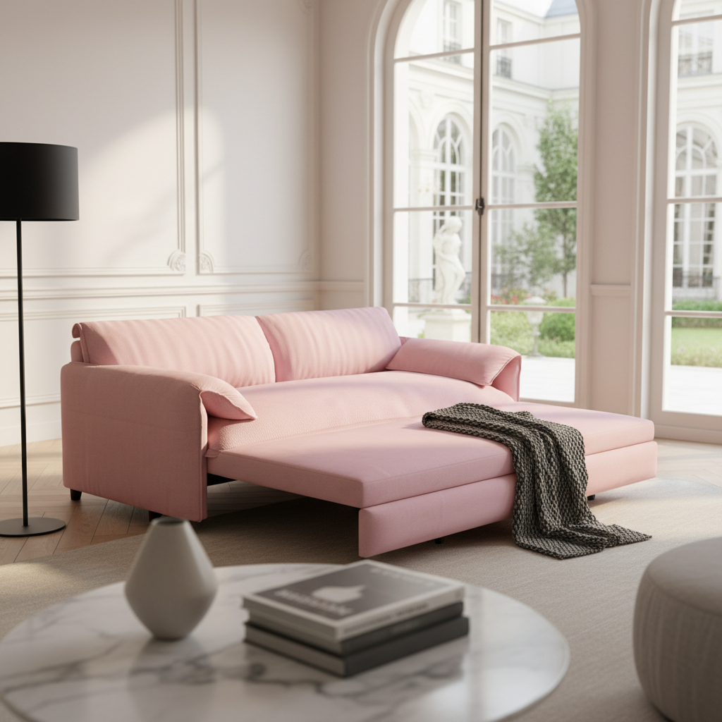 Freja 66" Velvet Convertible Sofa Bed with Pull-Out Sleeper and Side Storage