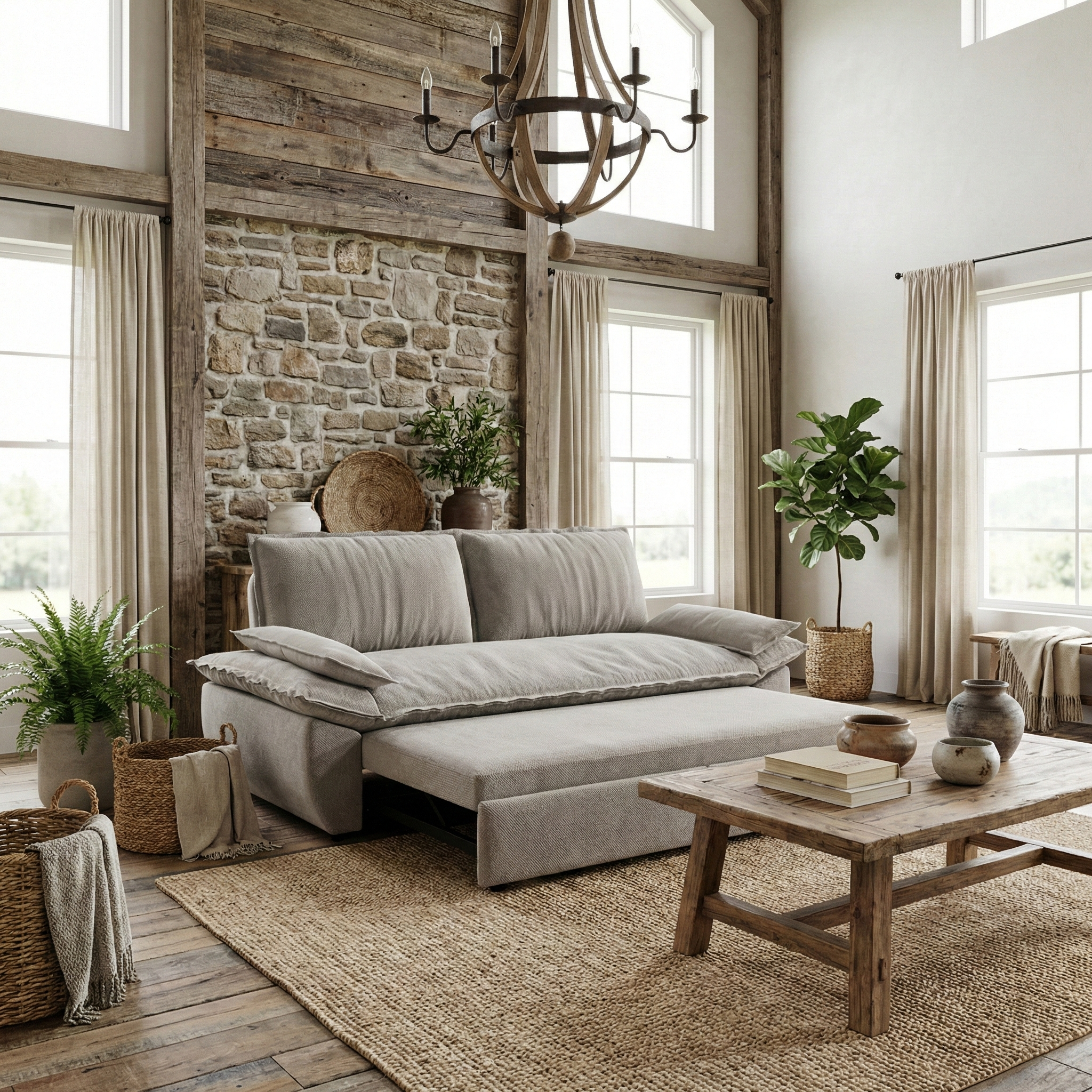 Alameda 73" Modern Velvet Queen Pull-Out Sleeper Sofa Bed with Wide Armrests