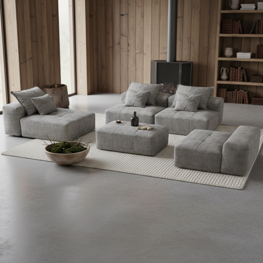 Denver 170" Oversized Chenille Tufted Modular Sectional Sofa with 6 Pillows