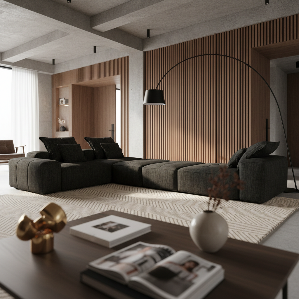 Denver 170" Oversized Chenille Tufted Modular Sectional Sofa with 6 Pillows