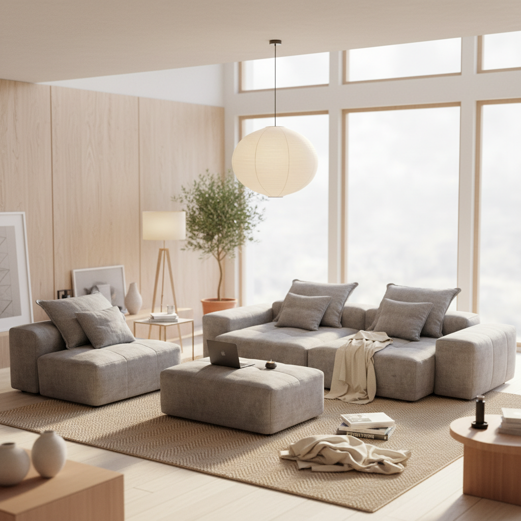 Denver 184" Oversized Chenille Tufted Modular Sectional Sofa with 6 Pillows