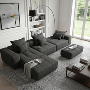 Denver 184" Oversized Chenille Tufted Modular Sectional Sofa with 6 Pillows