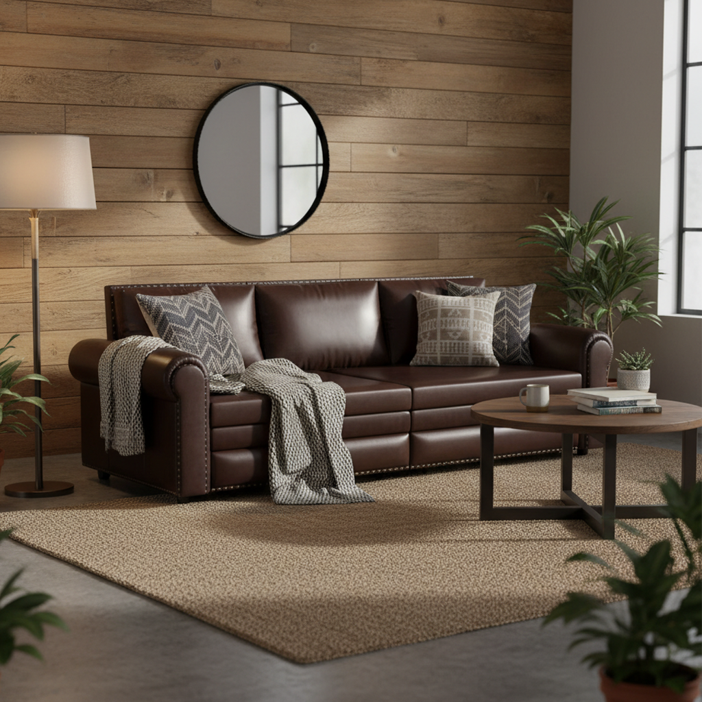 Denton 93.7" Faux Leather Chesterfield King Pull-Out Sleeper Sofa Bed