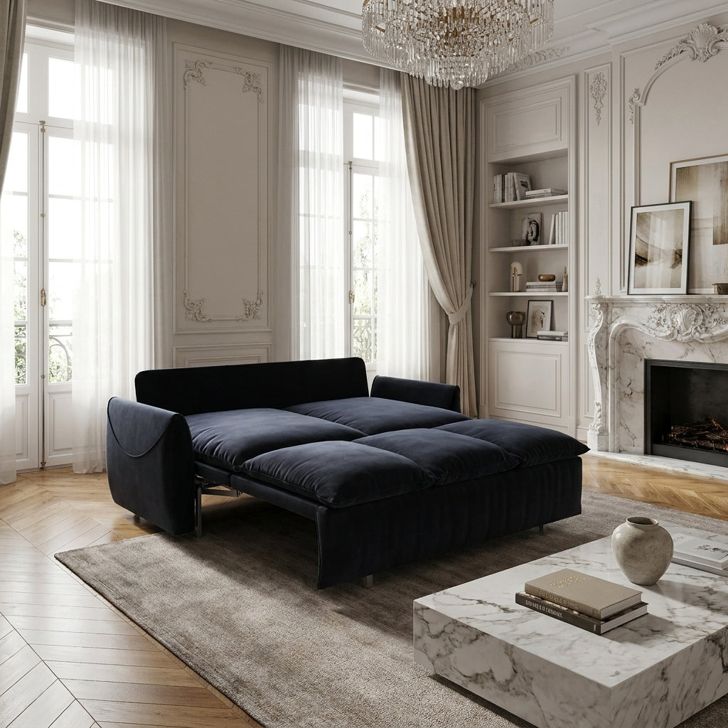 Tempe 71" Velvet Loveseat Sleeper Sofa Bed with Zippered Pillow Pads