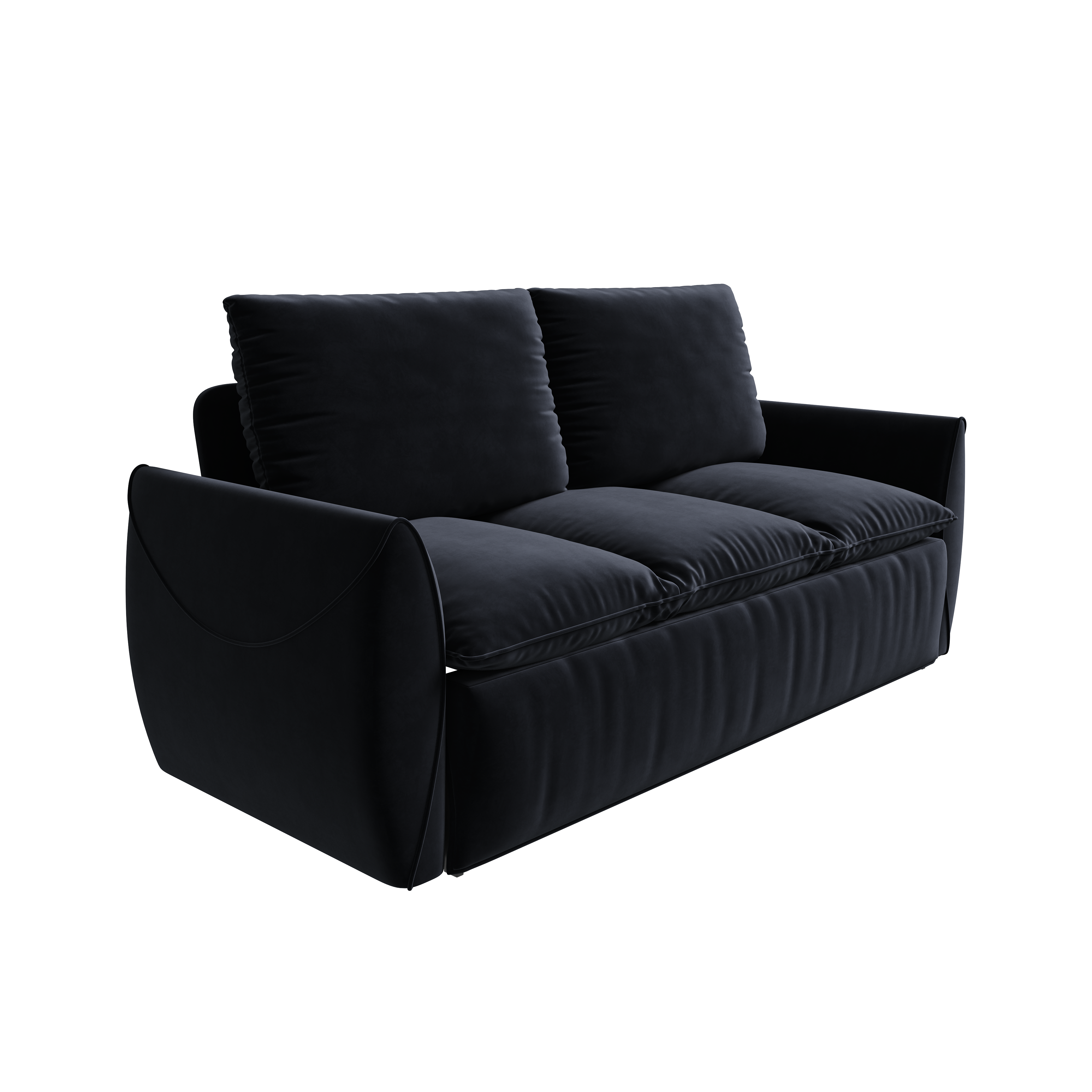 Tempe 71" Velvet Loveseat Sleeper Sofa Bed with Zippered Pillow Pads